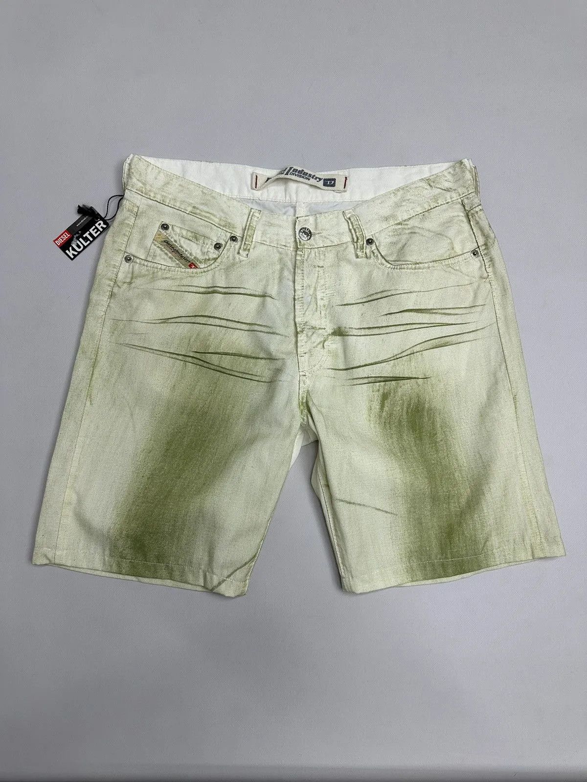 14th Addiction Vintage Diesel Shorts Y2k Military Avantgarde Cargo Faded Size US 33 - 1 Thumbnail