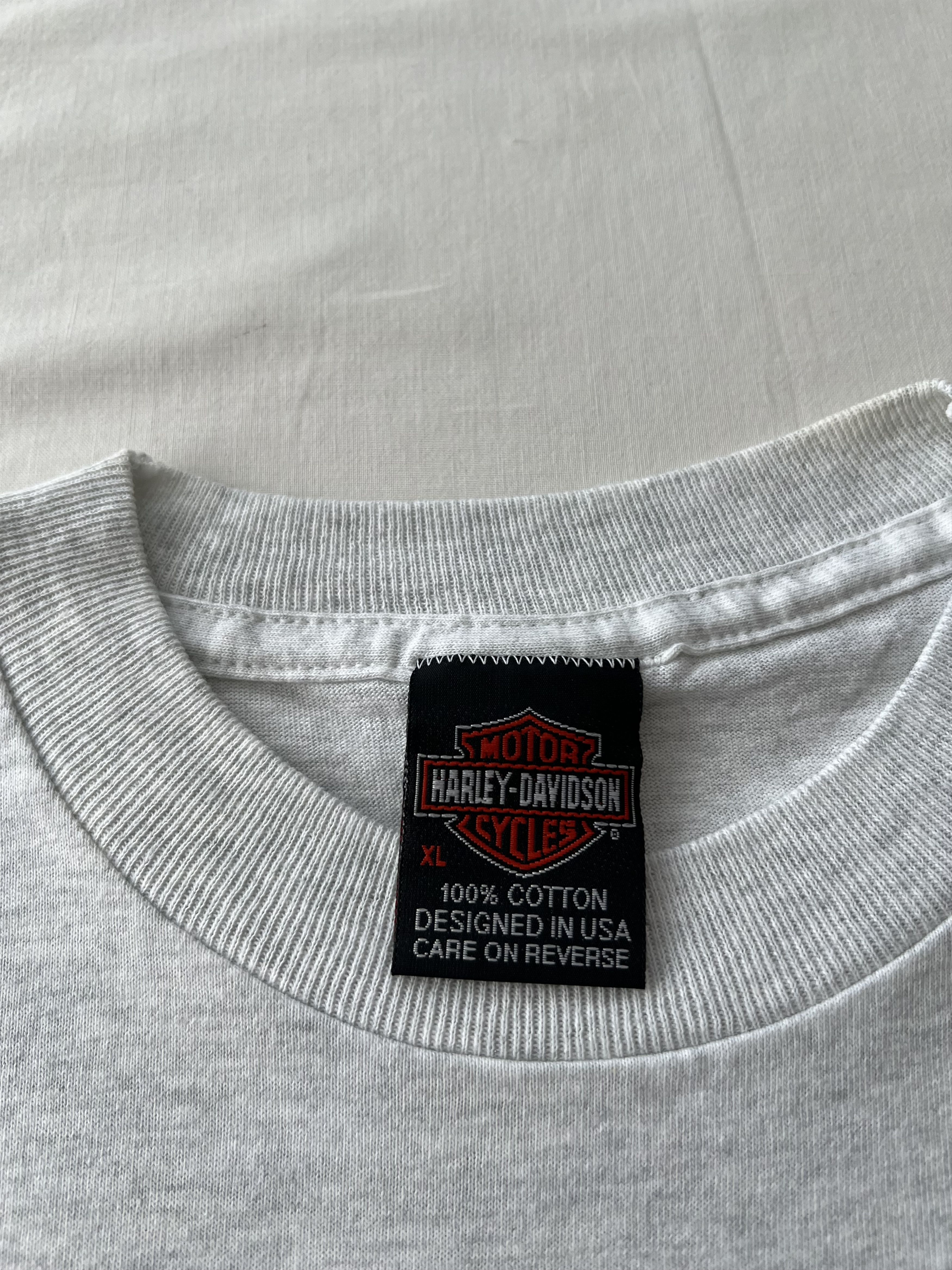 Harley Davidson Vintage 1996 Harley Davidson Rally Eagle Gray T-shirt Size US XL / EU 56 / 4 - 17 Thumbnail
