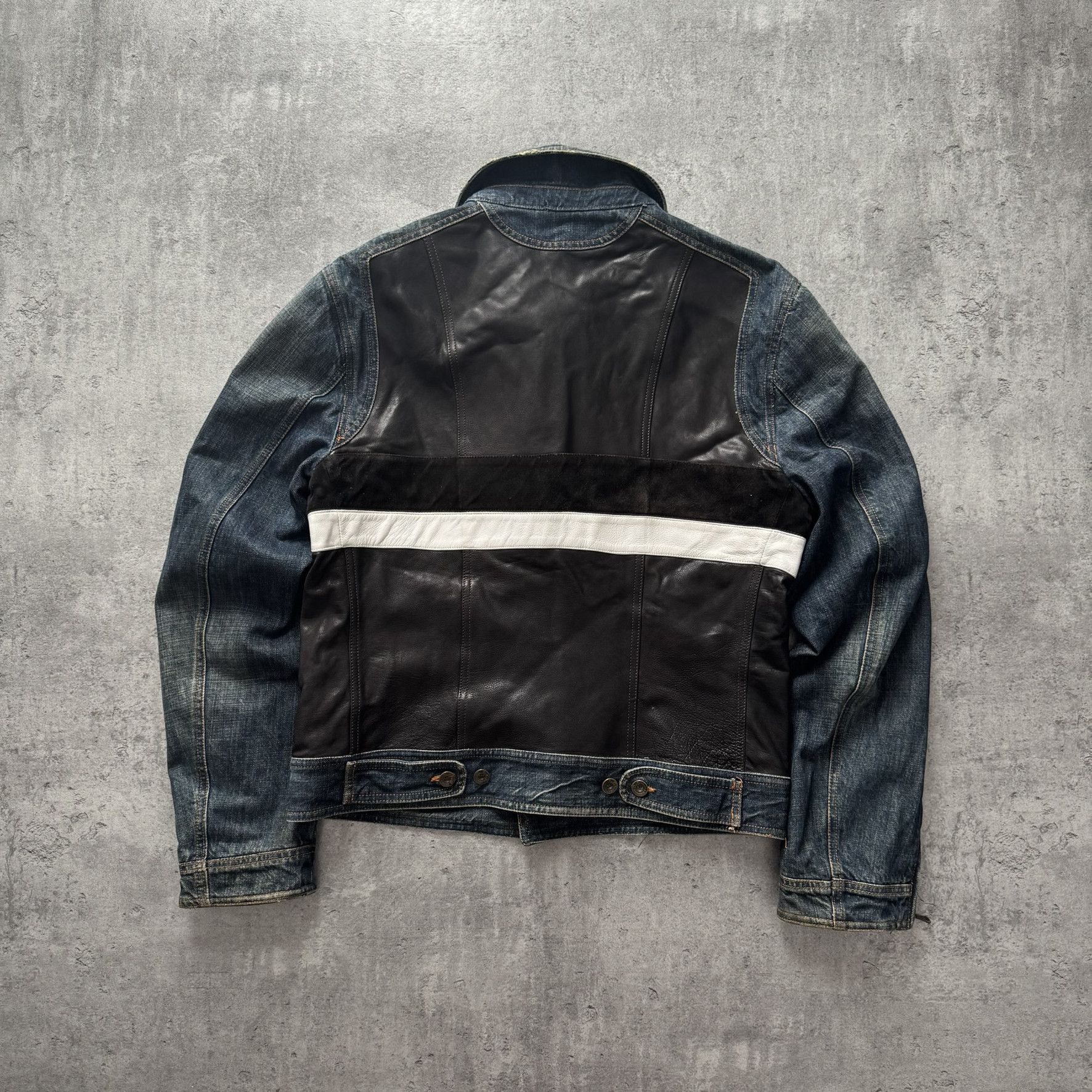 Dolce & Gabbana × Grailed Dolce&Gabbana Denim Jacket Jeans RARE D&G Leather Size US L / EU 52-54 / 3 - 9 Thumbnail
