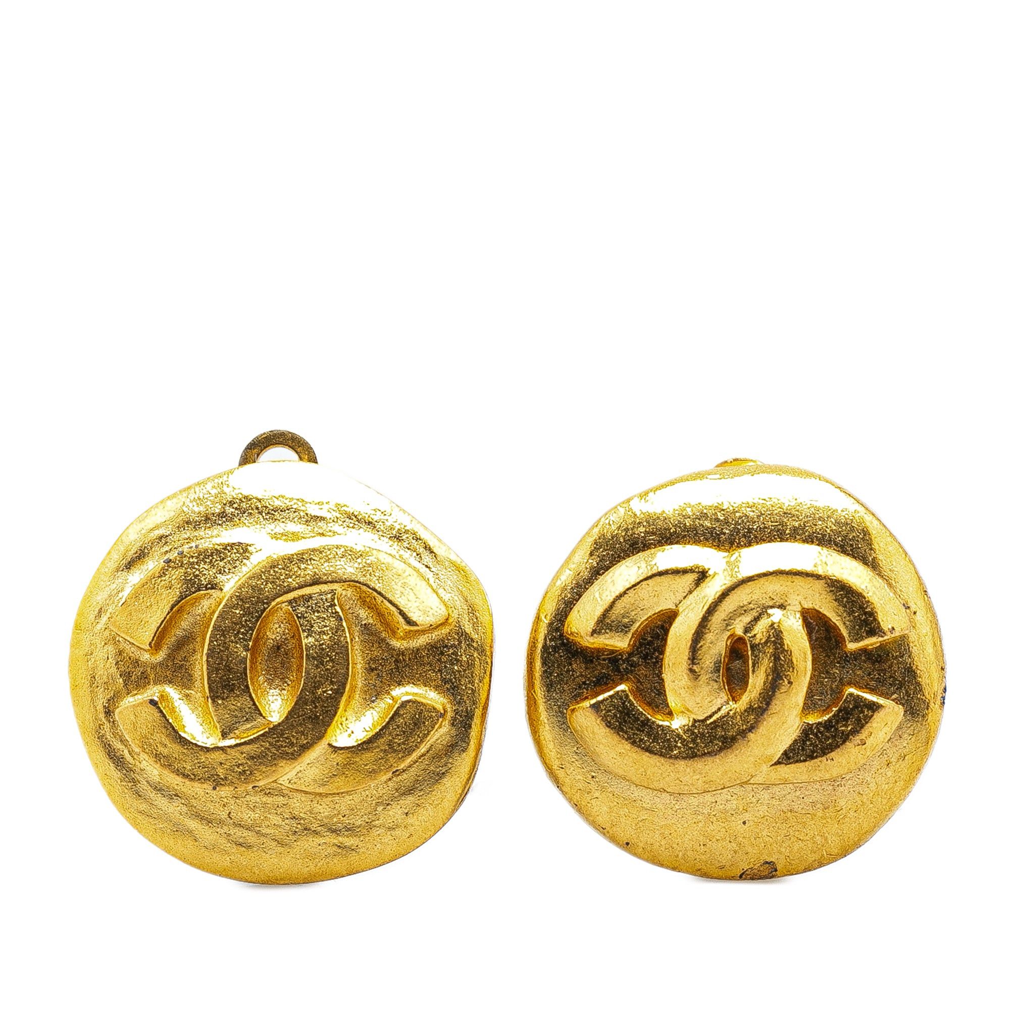 Chanel Chanel Gold Plated CC Clip On Earrings Gold Size ONE SIZE - 1 Thumbnail