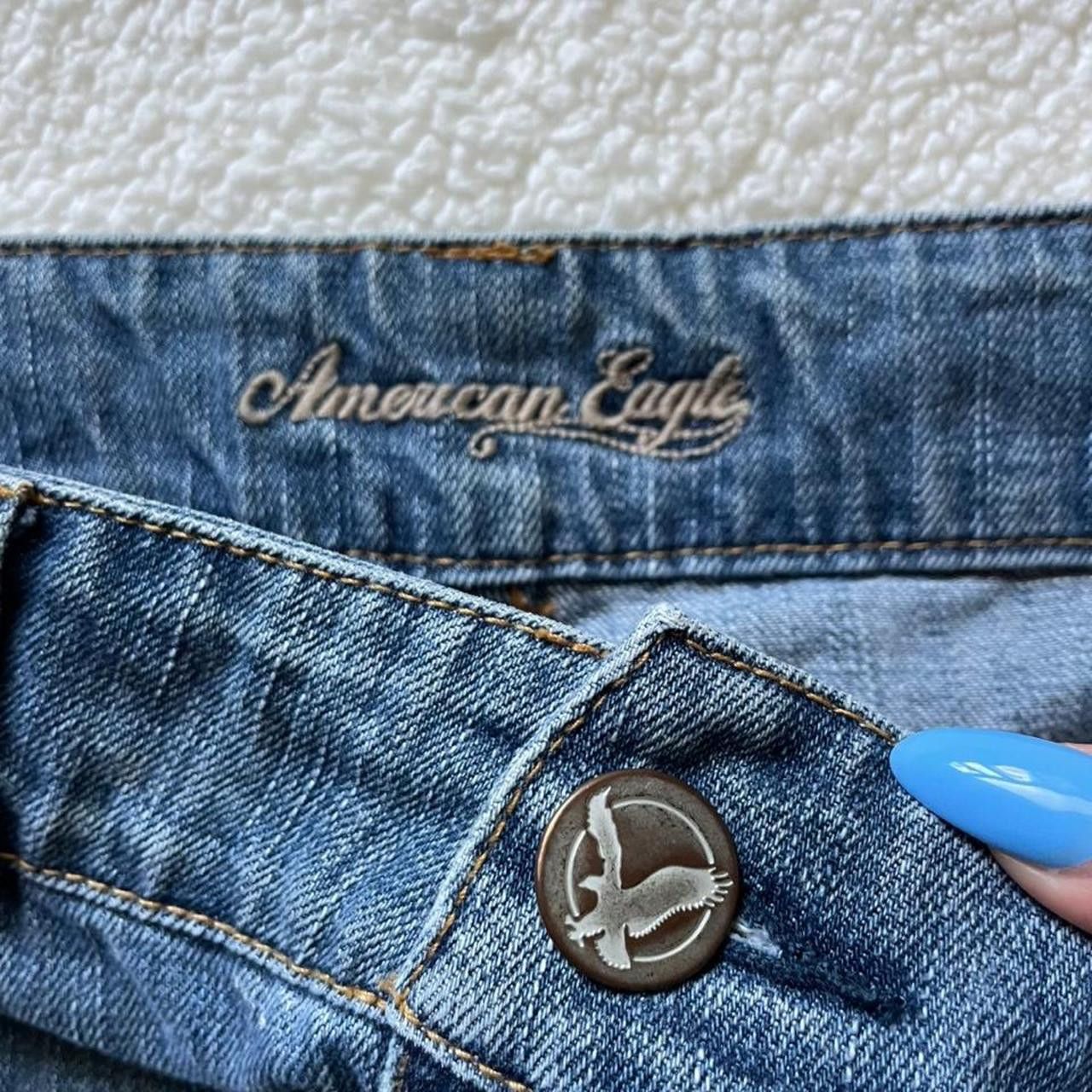 American Eagle Outfitters 2000s American Eagle cut off blue jean shorts Size 34" / US 12 / IT 48 - 7 Thumbnail