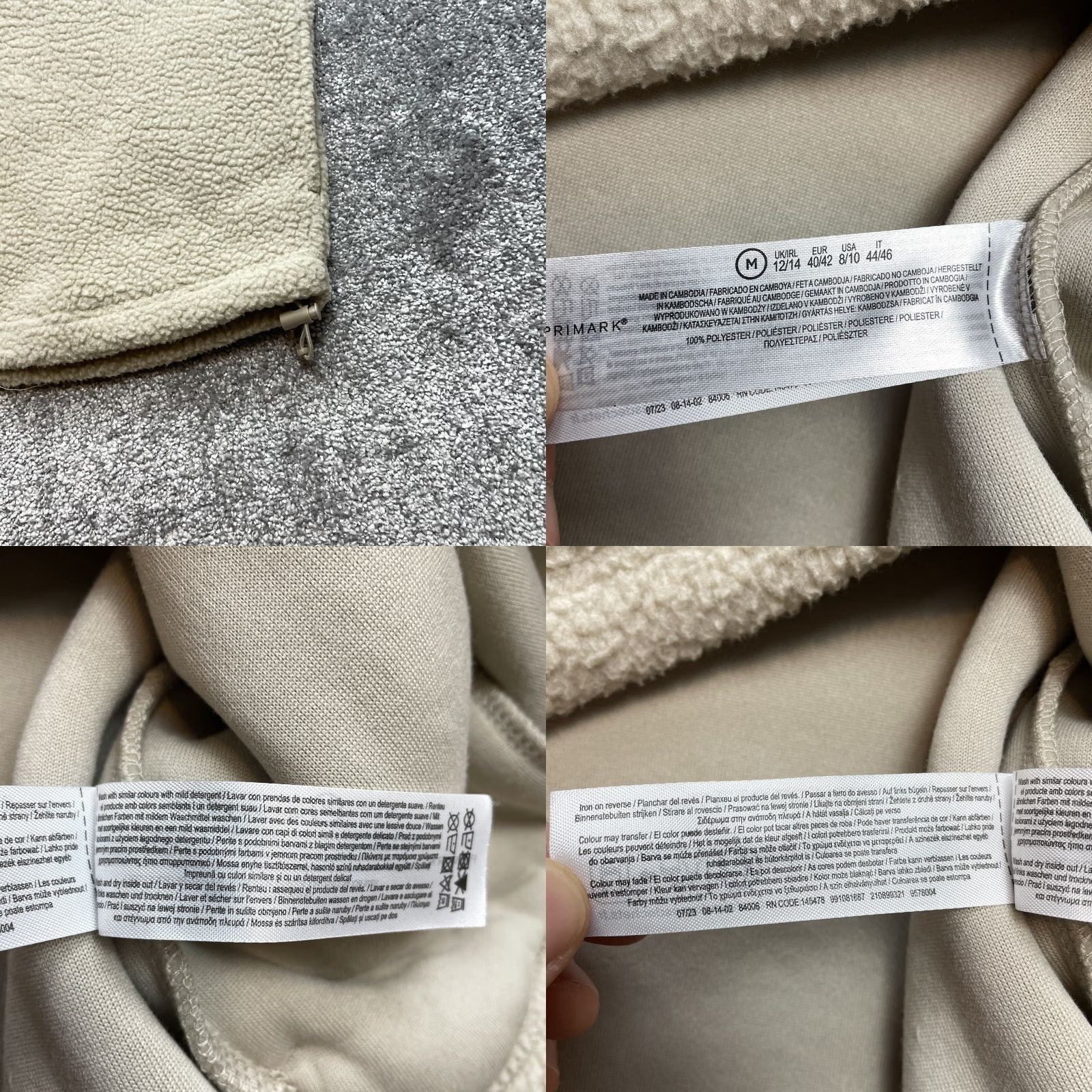 Primark Primark Jacket Beig e Womens M Medium 12-14 Sherpa 1/4 Snap Button Long Sleeve Buttoned Winter Fall Basic Jacket Size M / US 6-8 / IT 42-44 - 8 Thumbnail