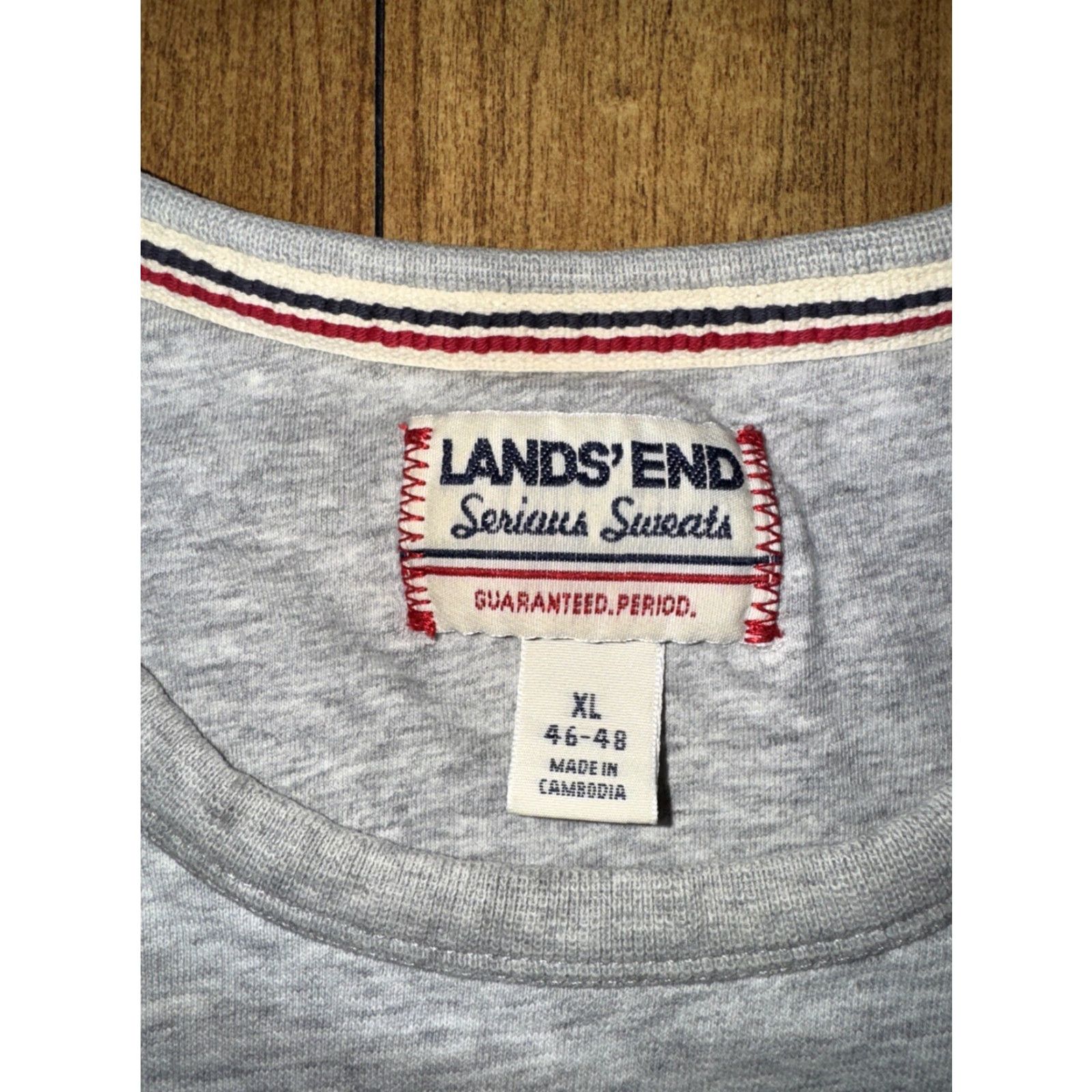 Lands' End VINTAGE Lands' End Crewneck Sweater Men XL Gray Pullover Crew Neck 24x26 Sweater Size US XL / EU 56 / 4 - 2 Thumbnail