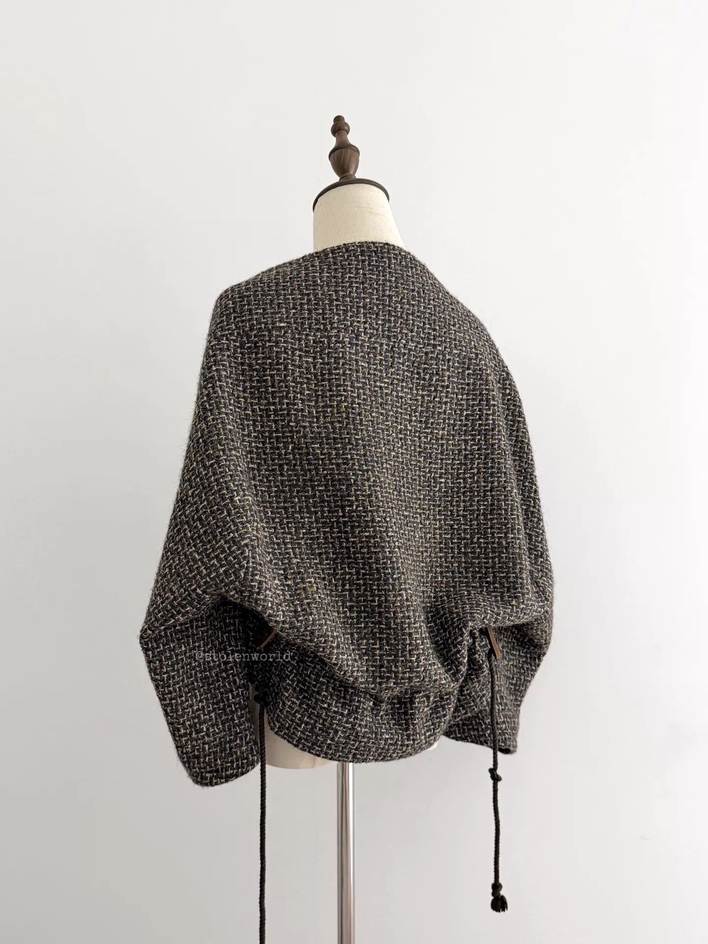 Y's Y's Yohji Wool Tweed Drawstring Short Jacket S2 Size XS / US 0-2 / IT 36-38 - 5 Thumbnail