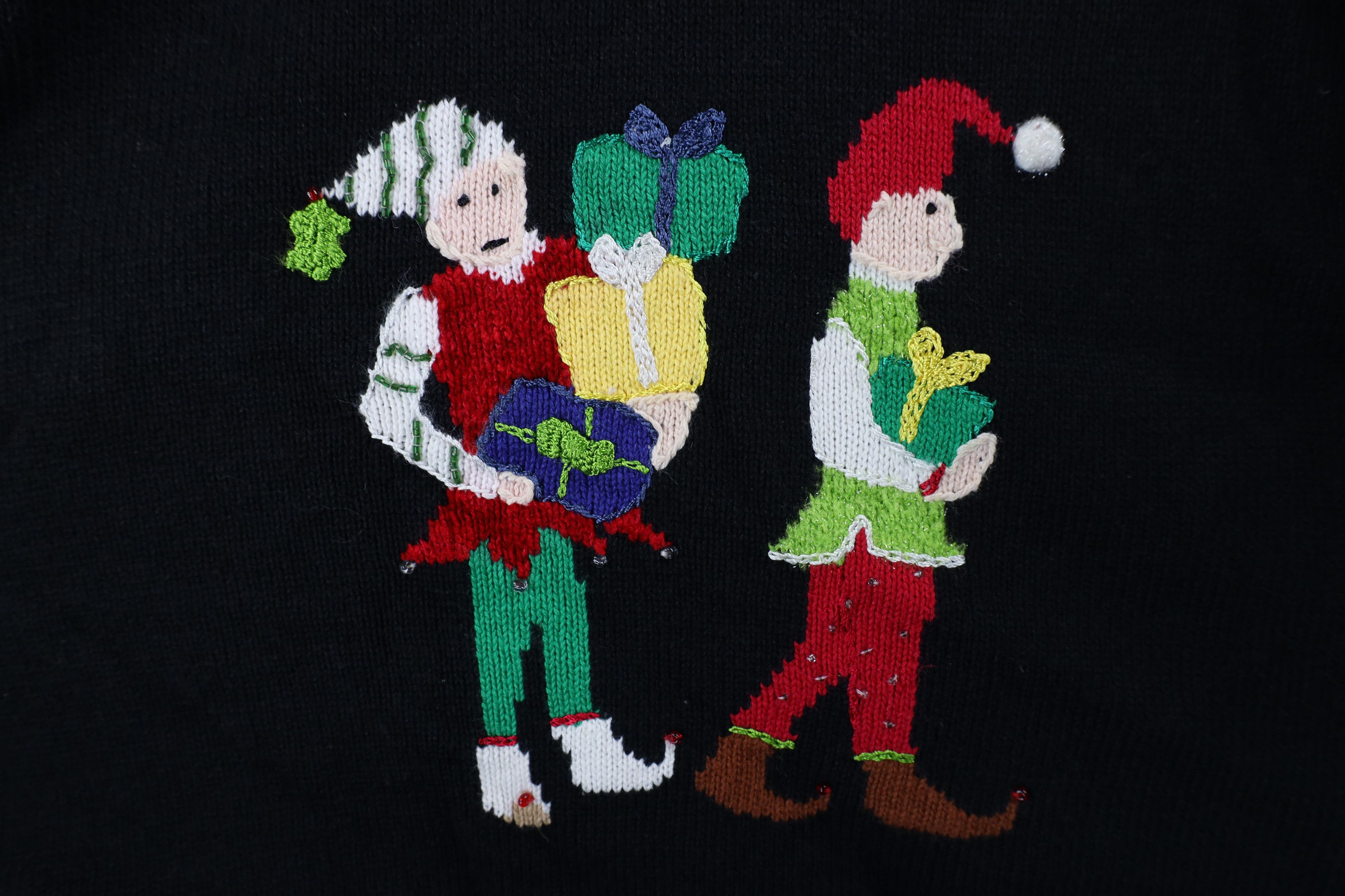 Vintage Vintage 90s Streetwear Elf All Over Print Cardigan Sweater Size 3XL / US 20-22 - 11 Thumbnail