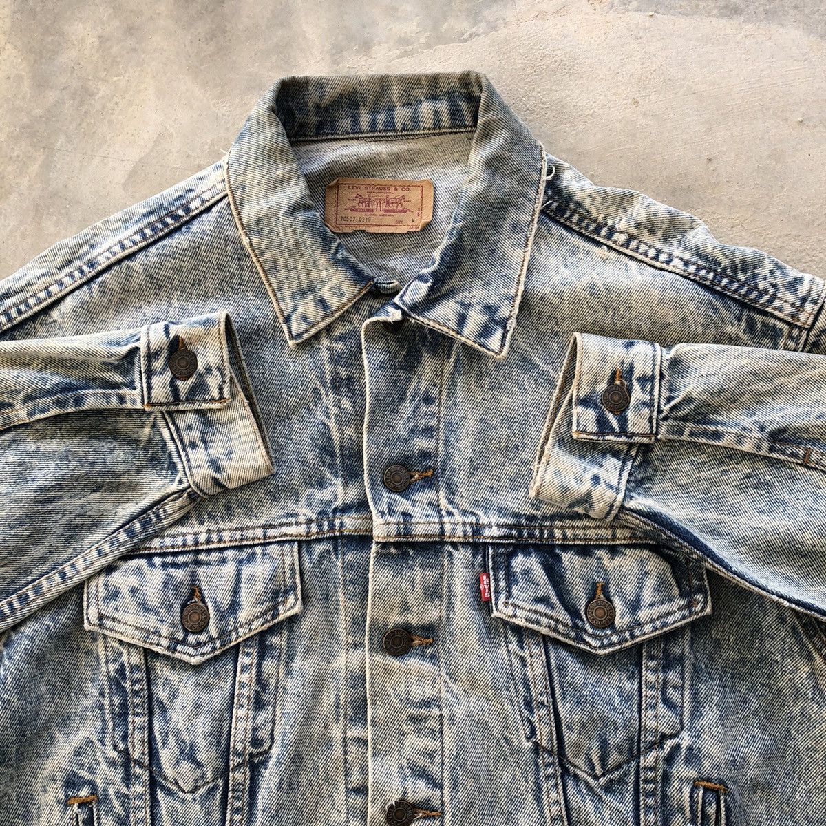 LEVI'S 70507 0219 Acid Wash Denim Tucker Jacket