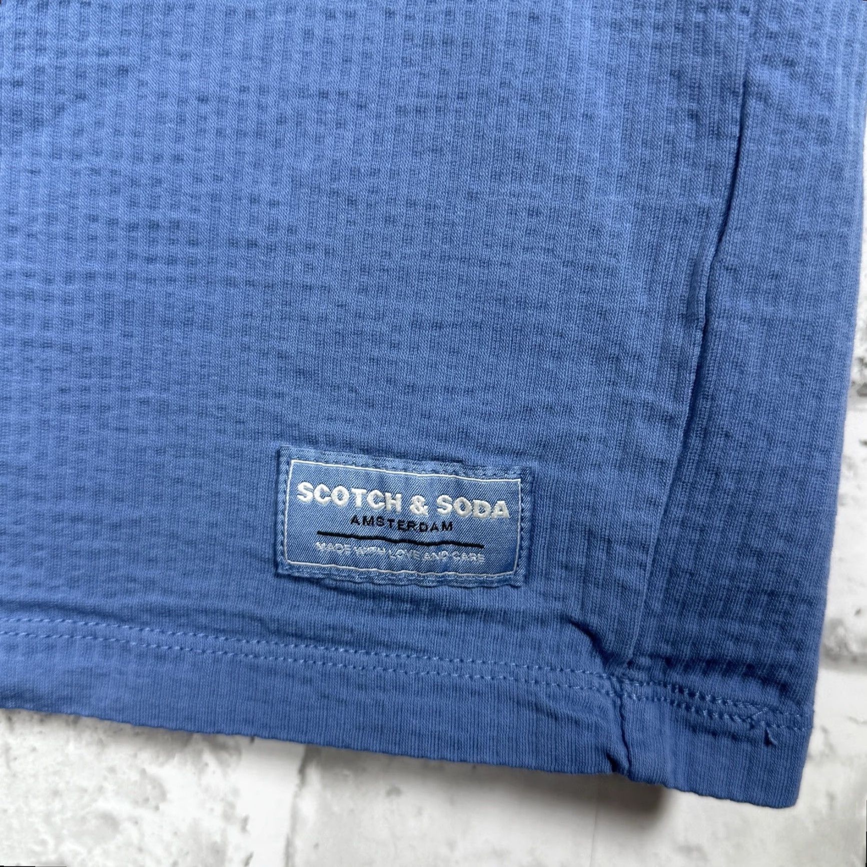 Scotch & Soda Scotch & Soda Shirt Mens Large Blue Ringer Waffle Textured Crewneck Tee Stretch User-Generated Version Size US L / EU 52-54 / 3 - 3 Thumbnail