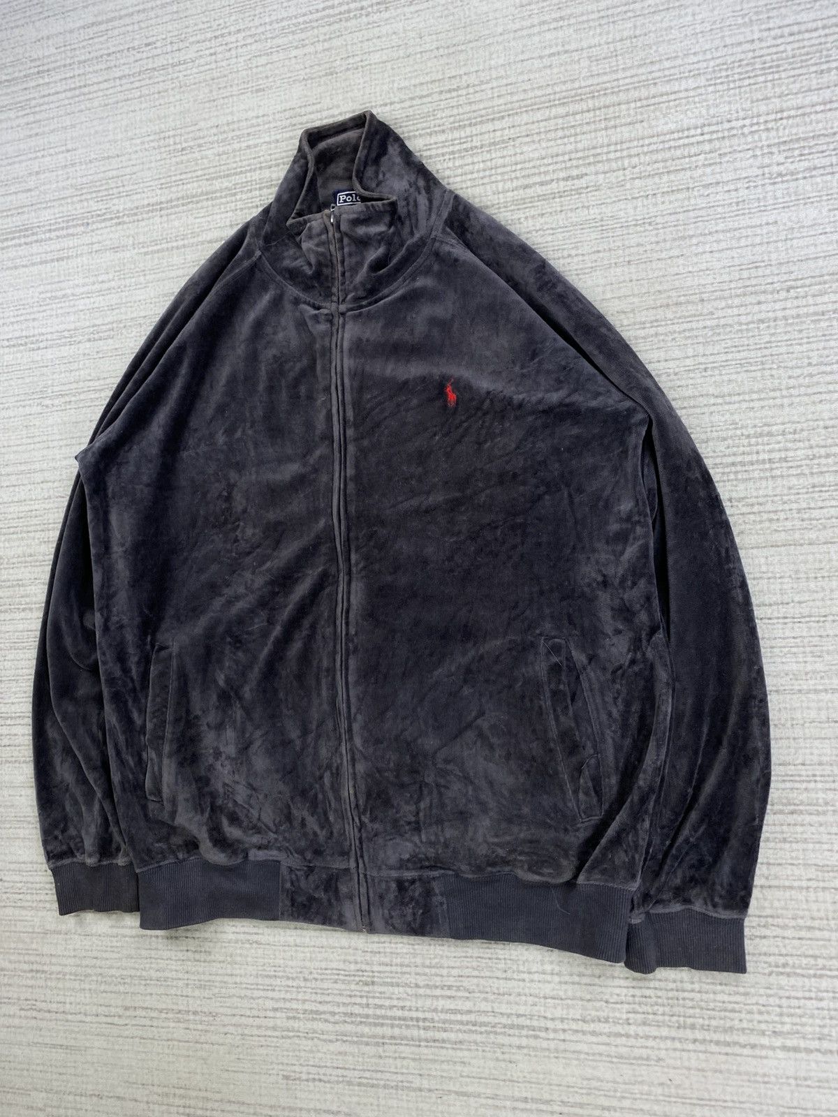 Polo Ralph Lauren × Vintage Vintage 90s Polo Ralph Lauren Velvet Zipper Jacket Size US L / EU 52-54 / 3 - 4 Thumbnail