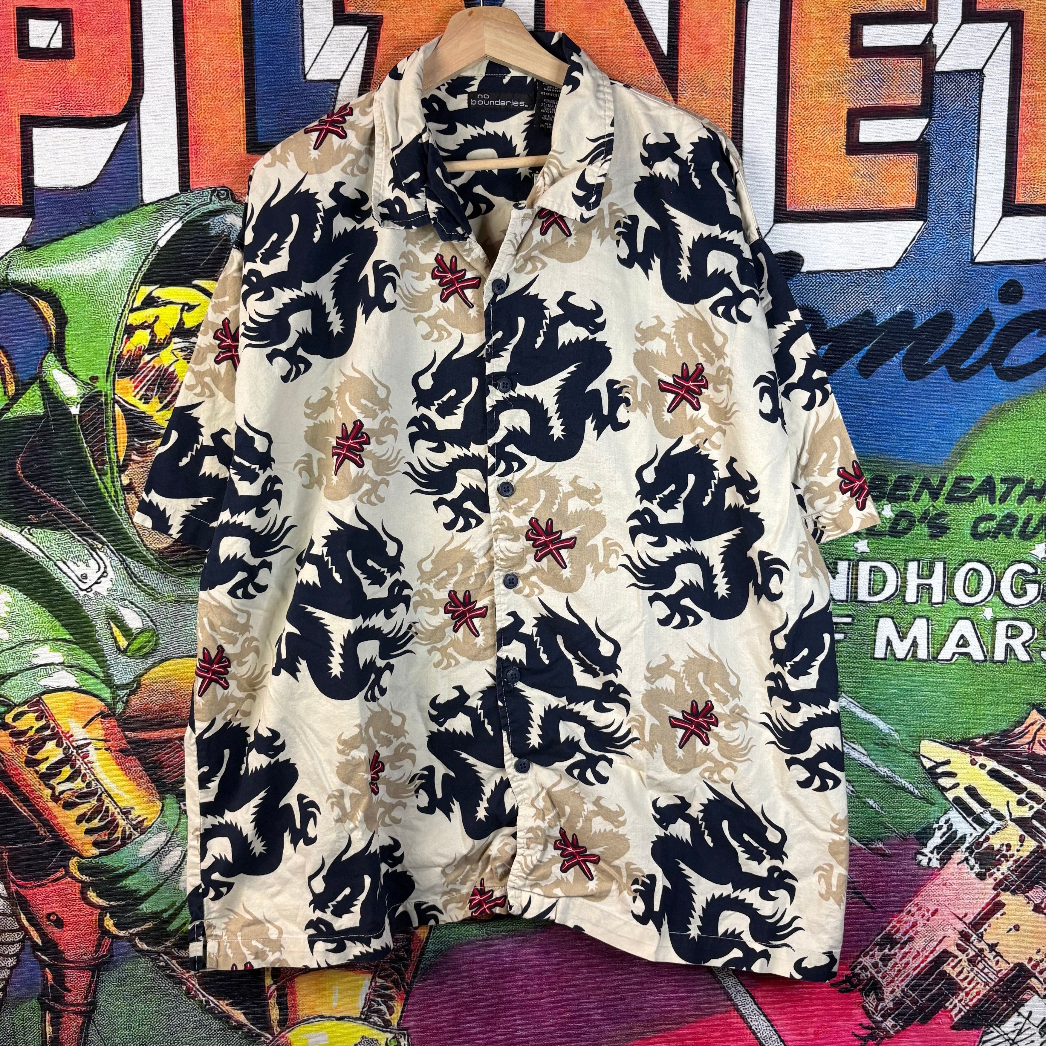 Other Y2K No Boundaries Dragon Rayon Button Up Size 2XL Size US XXL / EU 58 / 5 - 1 Thumbnail