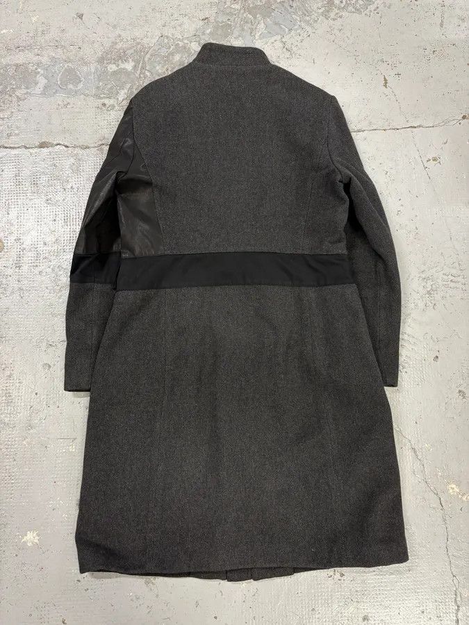 Dirk Bikkembergs 2000s Bikkembergs Dark Grey Hybrid Wool & Leather Coat Size US S / EU 44-46 / 1 - 6 Thumbnail