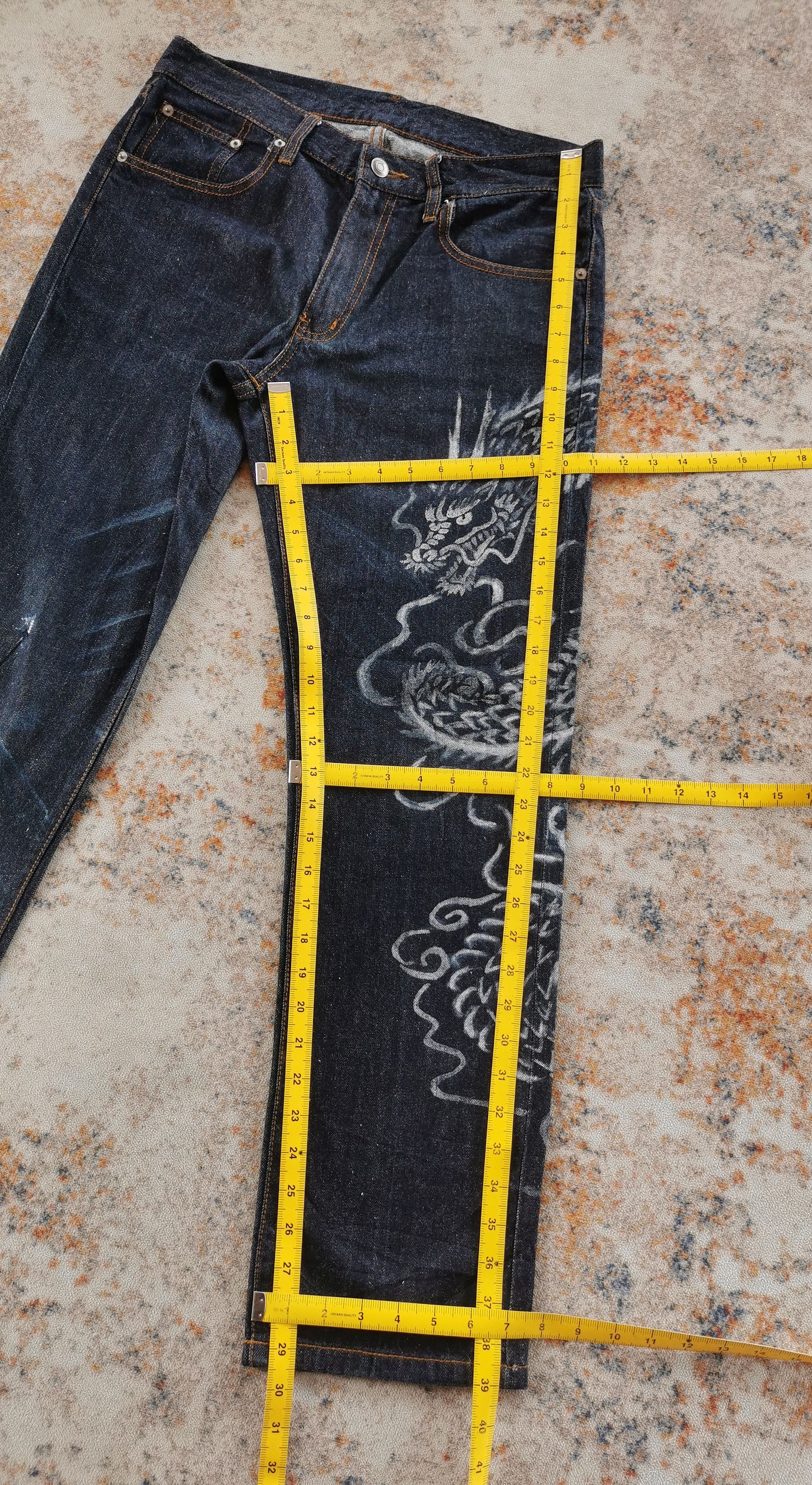 Evisu Dragon Art Denim Jeans Custom Streetwear Piece Size US 31 - 9 Thumbnail