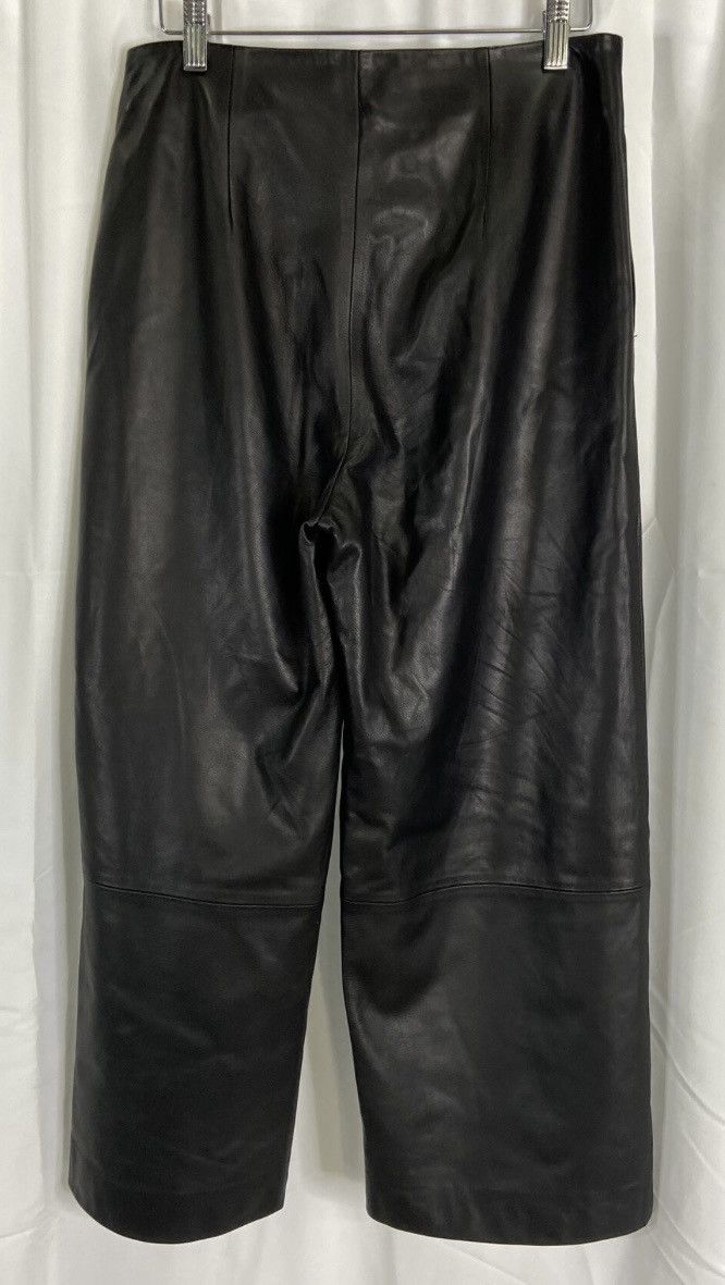 Vince Vince Black Lamb Leather Cropped Wide Pants - Size US 4 Size 27" / US 4 / IT 40 - 3 Thumbnail