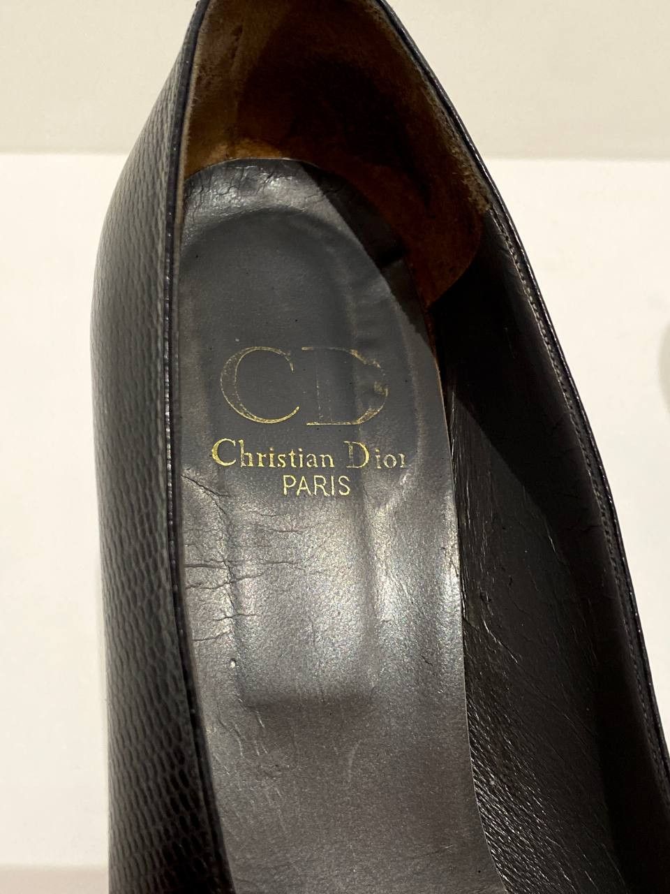 Dior Dior CD Leather Snake Printed Toe Black Heels Pumps Size US 9 / IT 39 - 7 Thumbnail