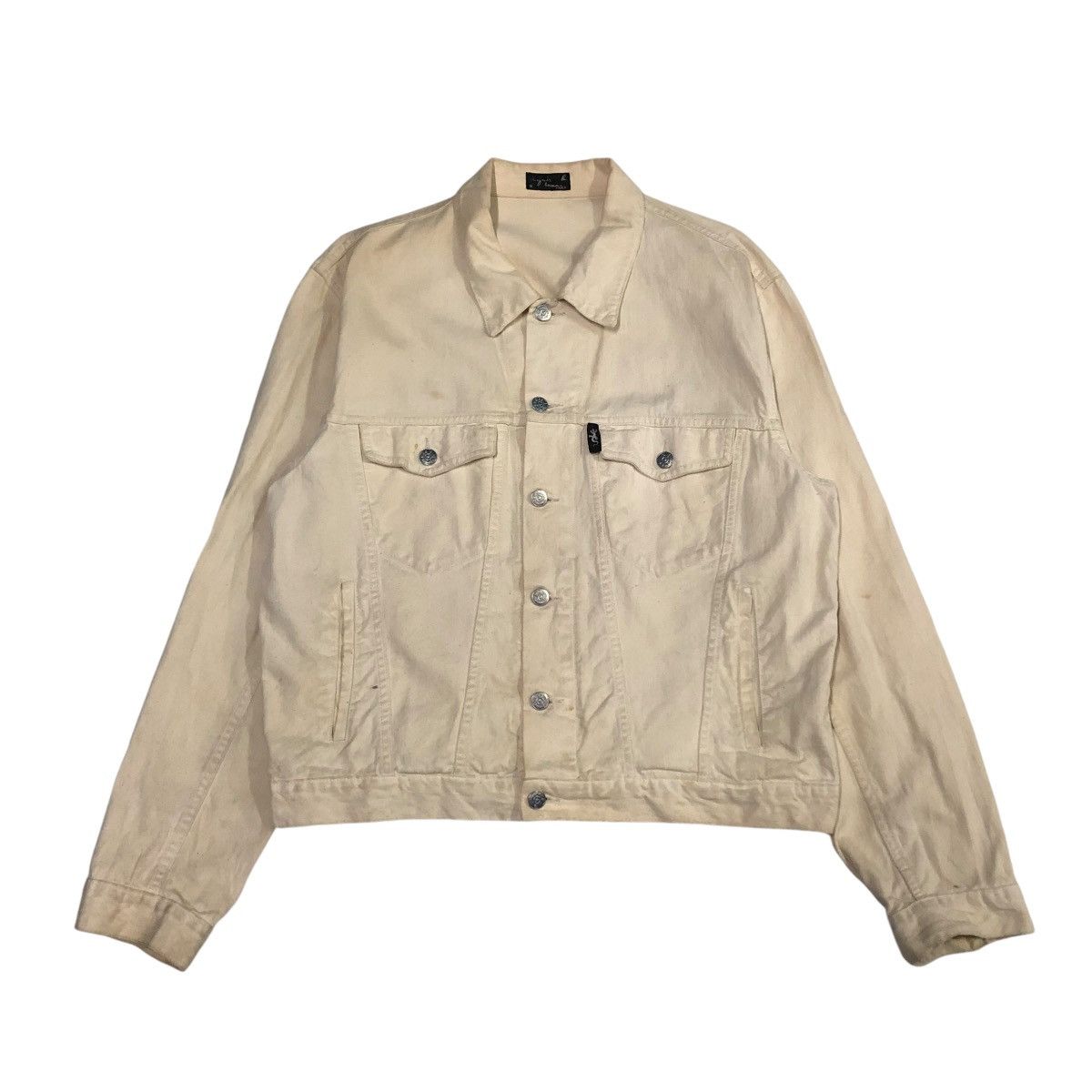 🔥VINTAGE CROPPED DENIM BIKER JACKET AGNES MADE IN FRANCE