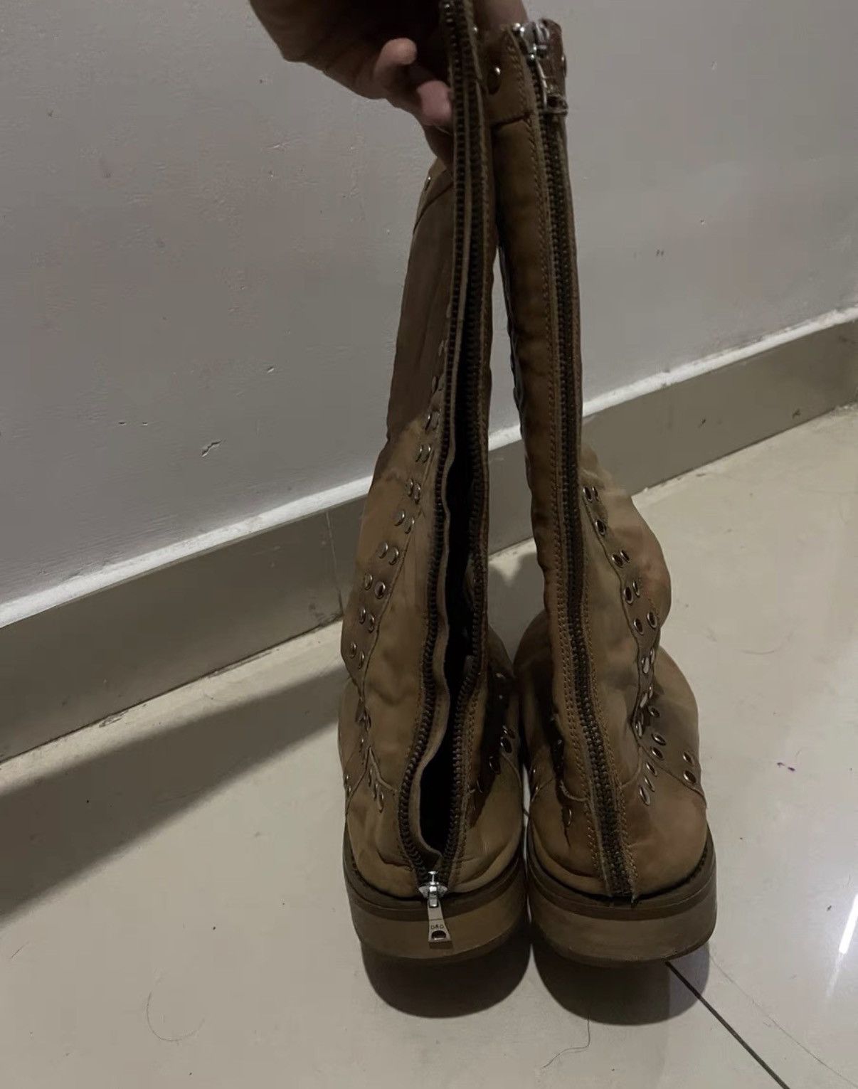 Dolce & Gabbana Dolce & Gabbana Vintage Leather Studded Back-Zip Shaft Boots Size US 10 / EU 43 - 3 Thumbnail