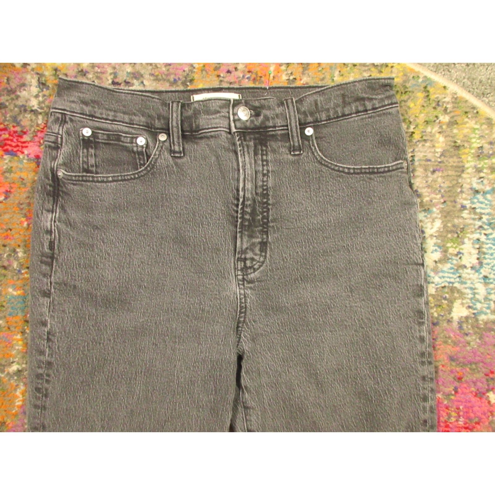 Madewell Madewell Jeans Womens 29x28 Black Stretch Den im High Rise Tapered Distressed Pockets Relaxed Regular Size Type: Regular Women Size 26" / US 2 / IT 38 - 5 Thumbnail