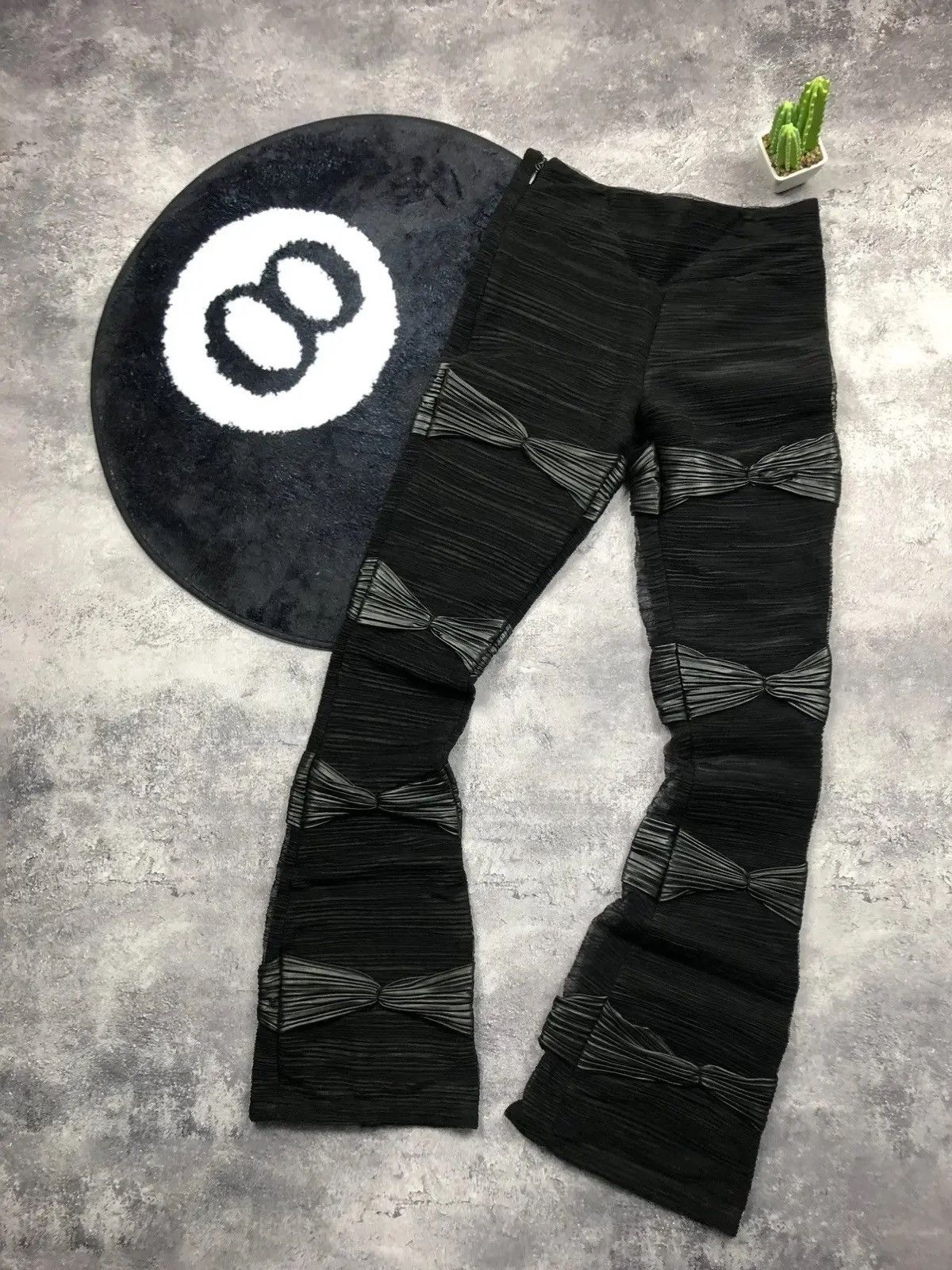 Maniere De Vior MANIERE DE VOIR Avantgarde Flared Goth Pants Streetwear Y2k Size 28" / US 6 / IT 42 - 1 Thumbnail
