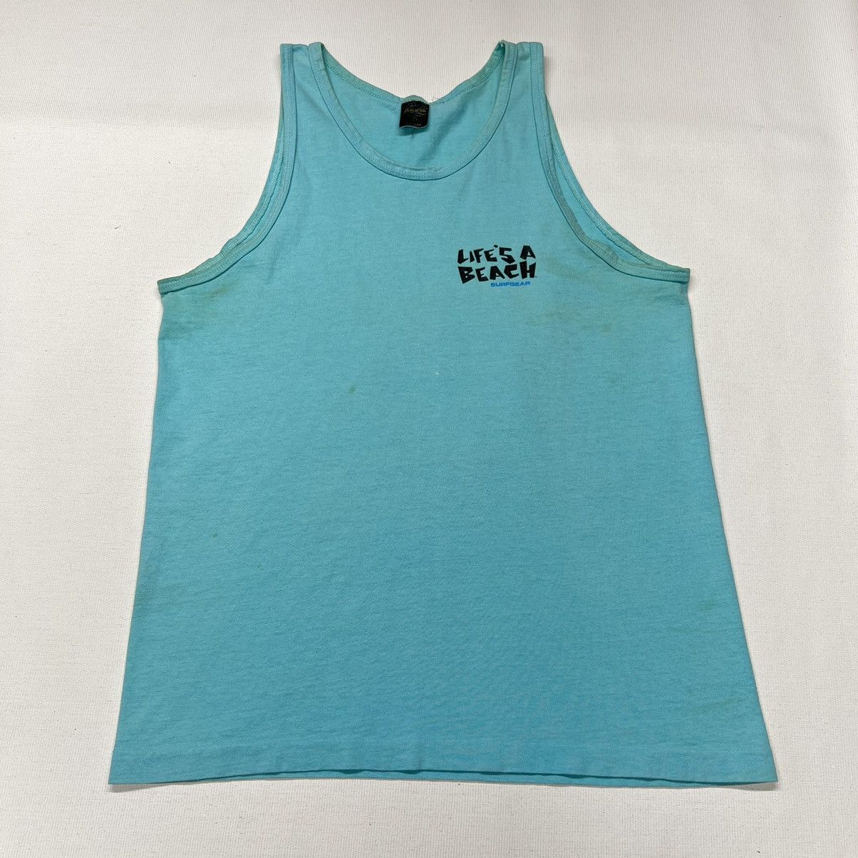 Anvil × Vintage Lifes A Beach Tee Shirt Sleeveless Surf Cartoon 90s Size US L / EU 52-54 / 3 - 2 Thumbnail