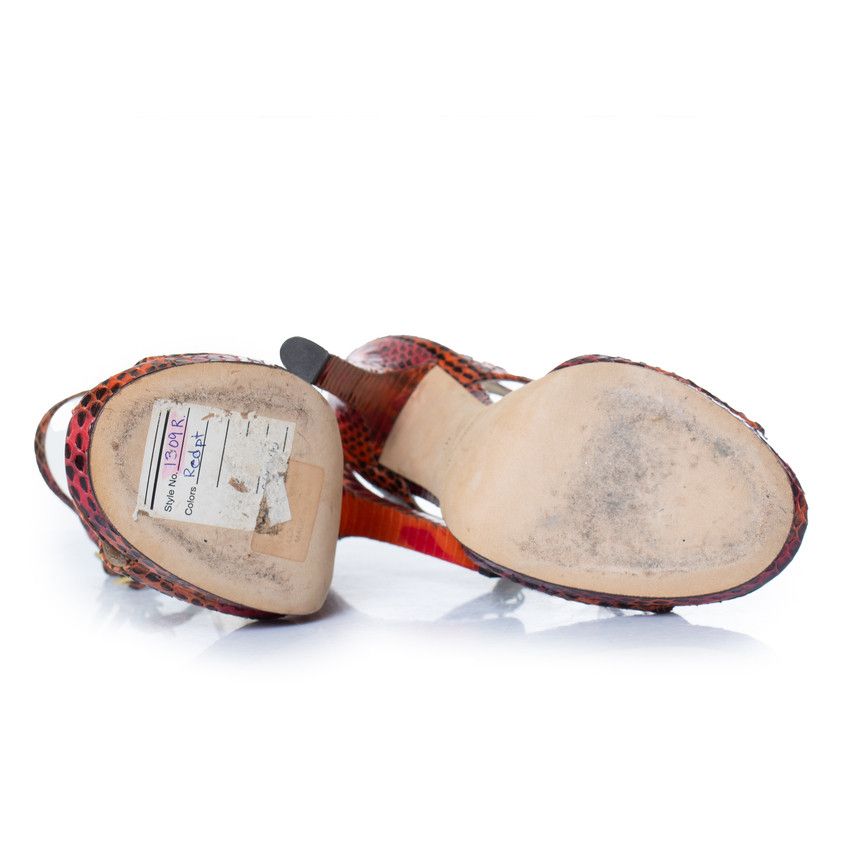 Jimmy Choo Jimmy Choo, Python sandal in orange and pink Size US 6 / IT 36 - 7 Thumbnail