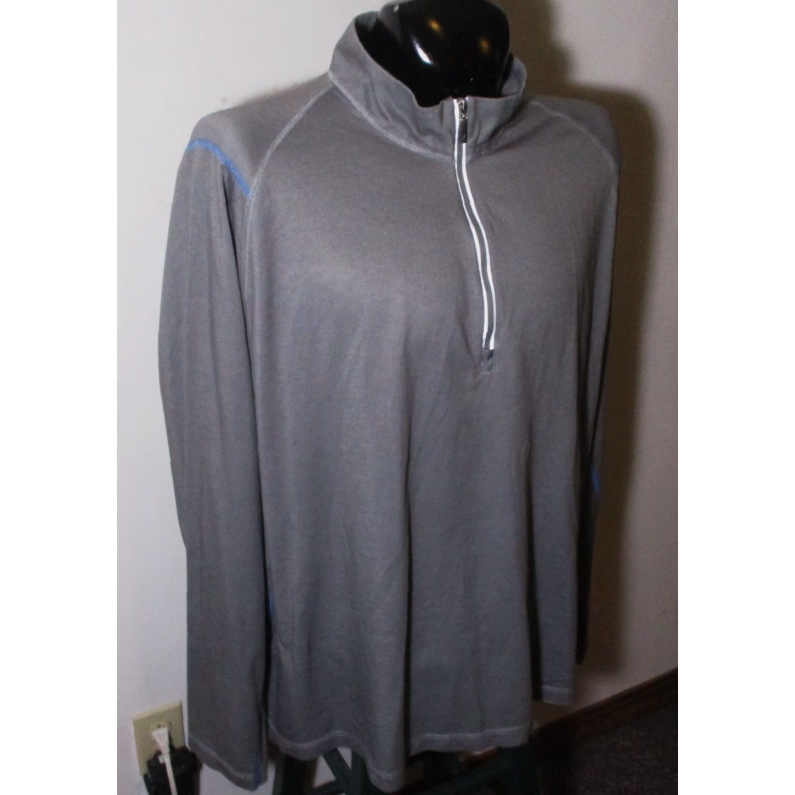 Tommy Bahama TOMMY BAHAMA Gray 1/2 Zip Long Sleeve Jersey Polo Shirt Men's 3XL Size US XXL / EU 58 / 5 - 3 Thumbnail