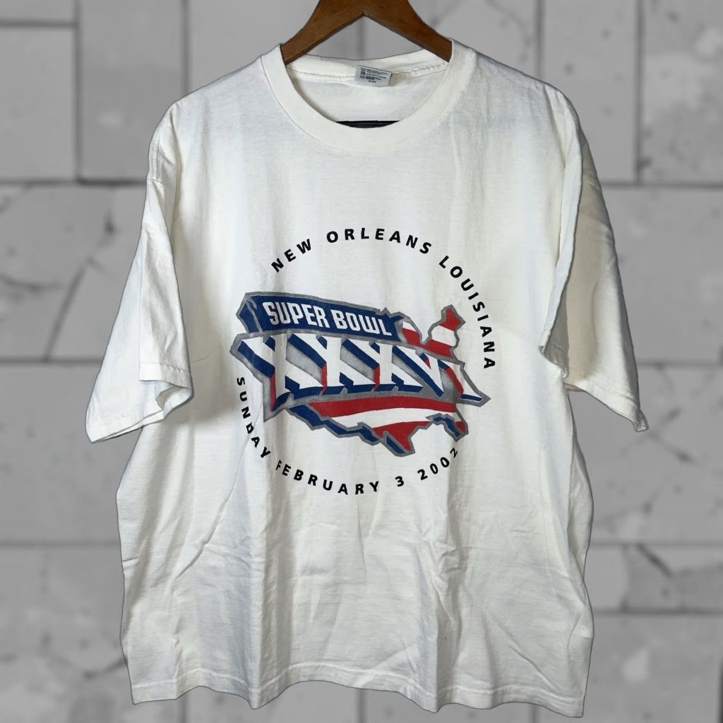 Delta VINTAGE Delta White T-Shirt XL Mens New Orleans Super Bowl 36 Graphic Tee 2002 Size US XL / EU 56 / 4 - 1 Thumbnail