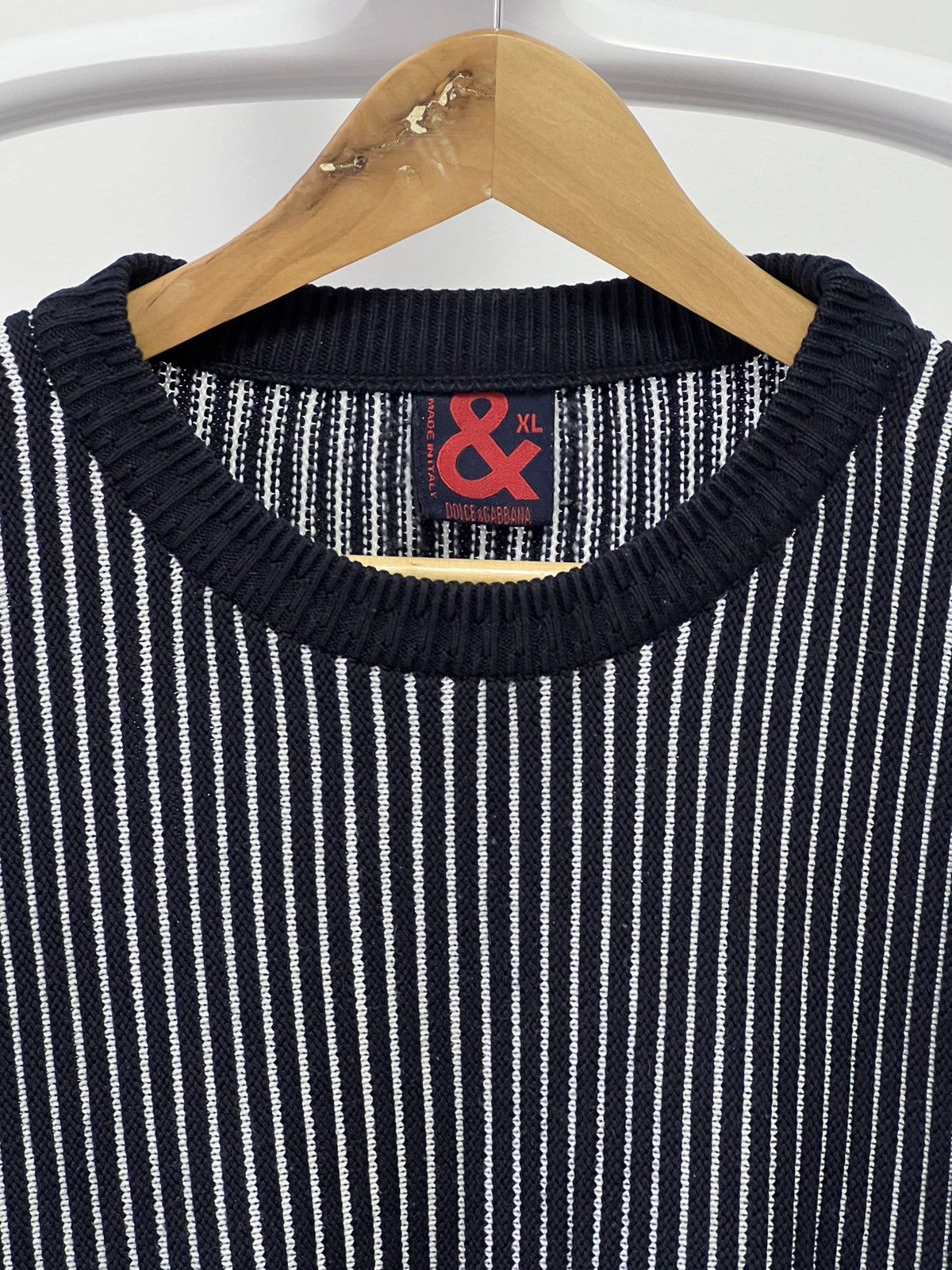 Dolce & Gabbana × Vintage Vintage Dolce Gabbana Striped Knit Sweater Avant Garde 90s Size US XL / EU 56 / 4 - 5 Thumbnail
