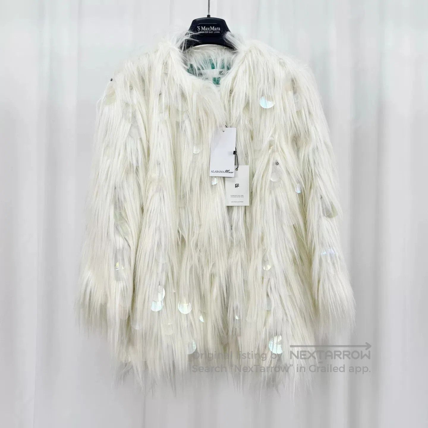 AYA MUSE Alabama Muse Sequin Rhinestone Fur Coat. Size S / US 4 / IT 40 - 1 Thumbnail