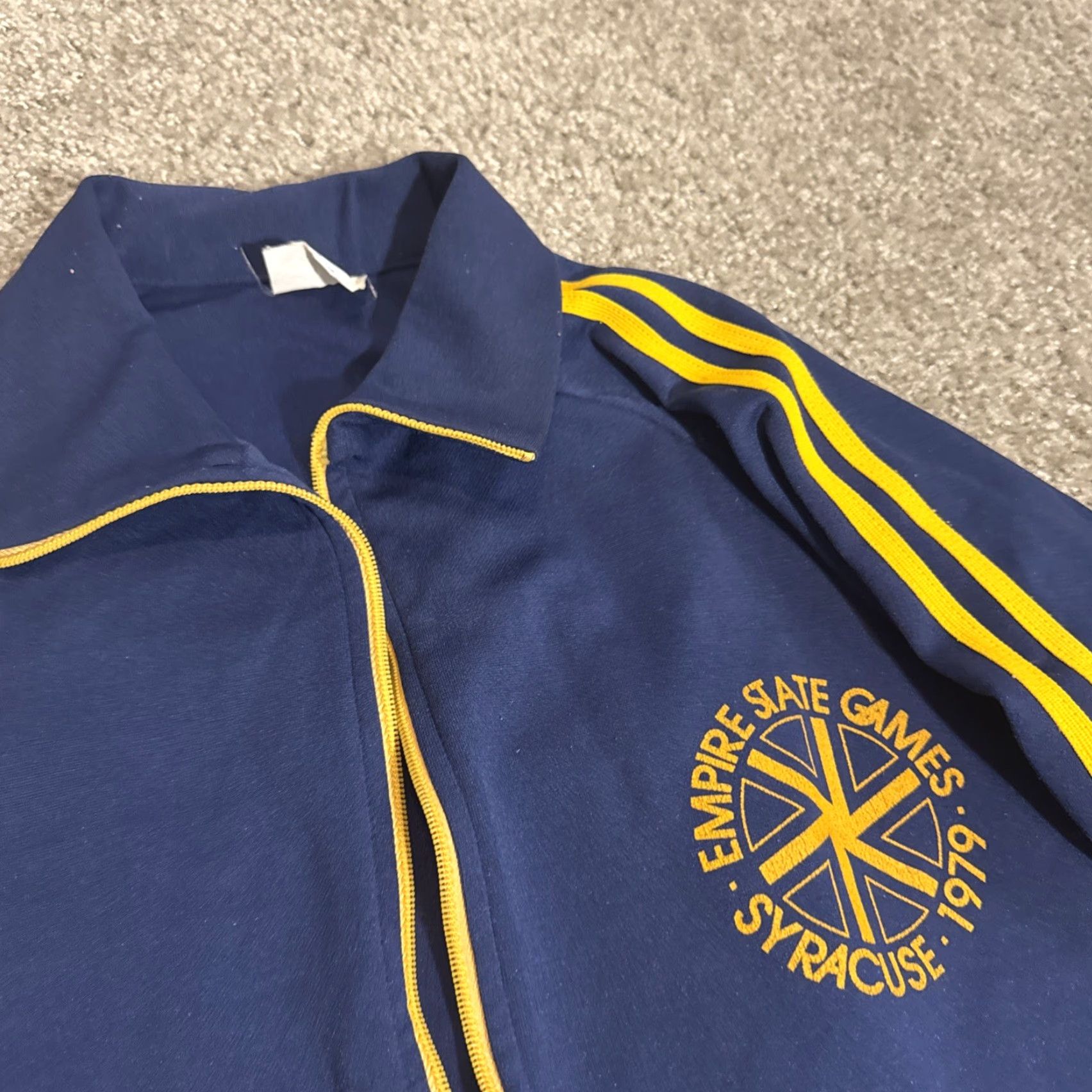 Vintage VINTAGE 1979 New York Empire State Games Light Jacket Broken Zipper XL Navy Blue Size US XL / EU 56 / 4 - 4 Thumbnail
