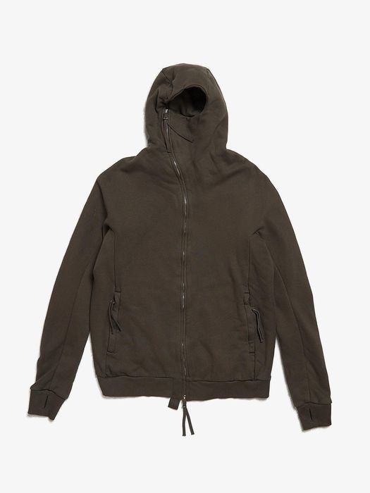 Boris Bidjan Saberi Olive Zipped Cotton Hoodie | Grailed