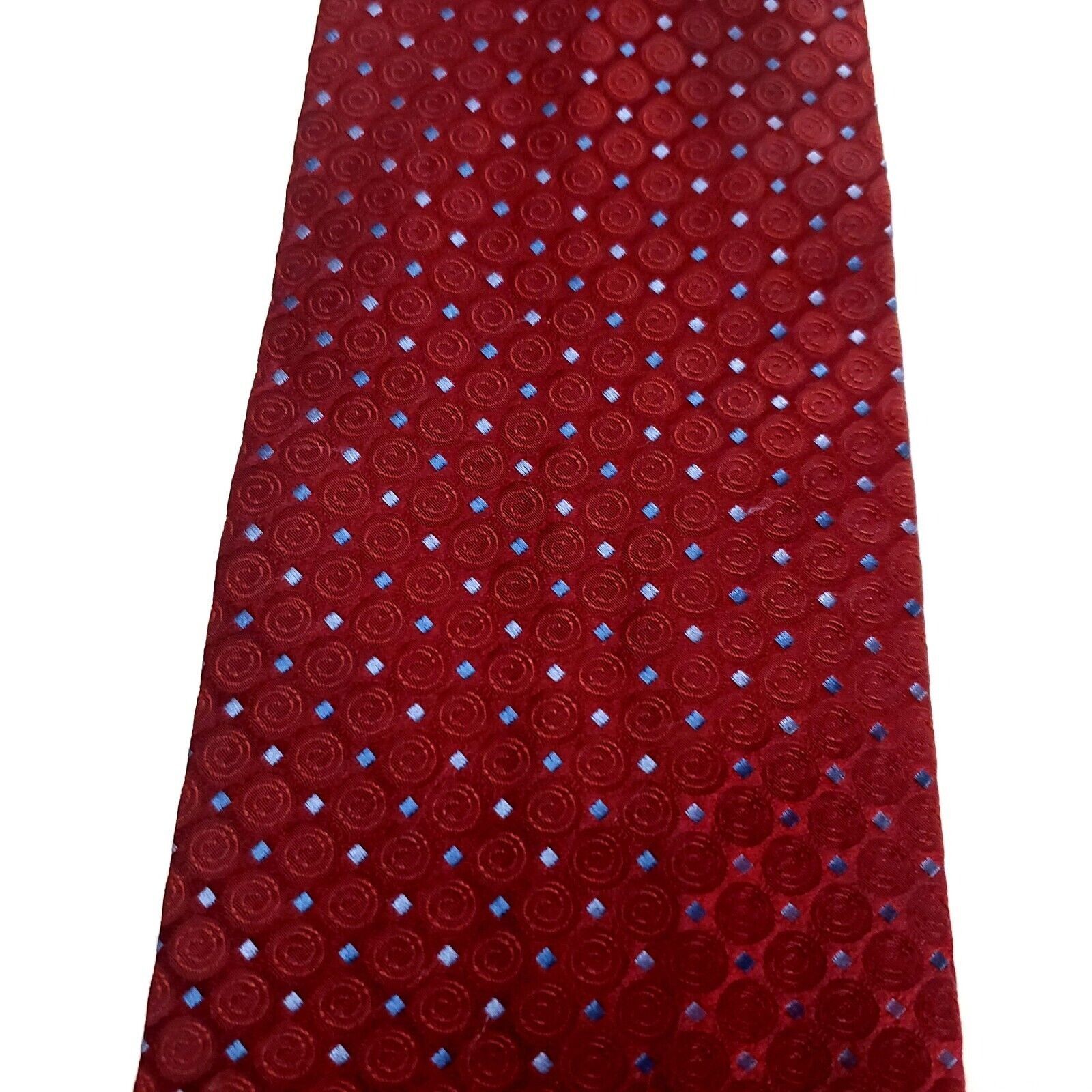 XMI Platinum XMI Platinum Silk Tie Woven Red Geometric Wide Size ONE SIZE - 2 Thumbnail