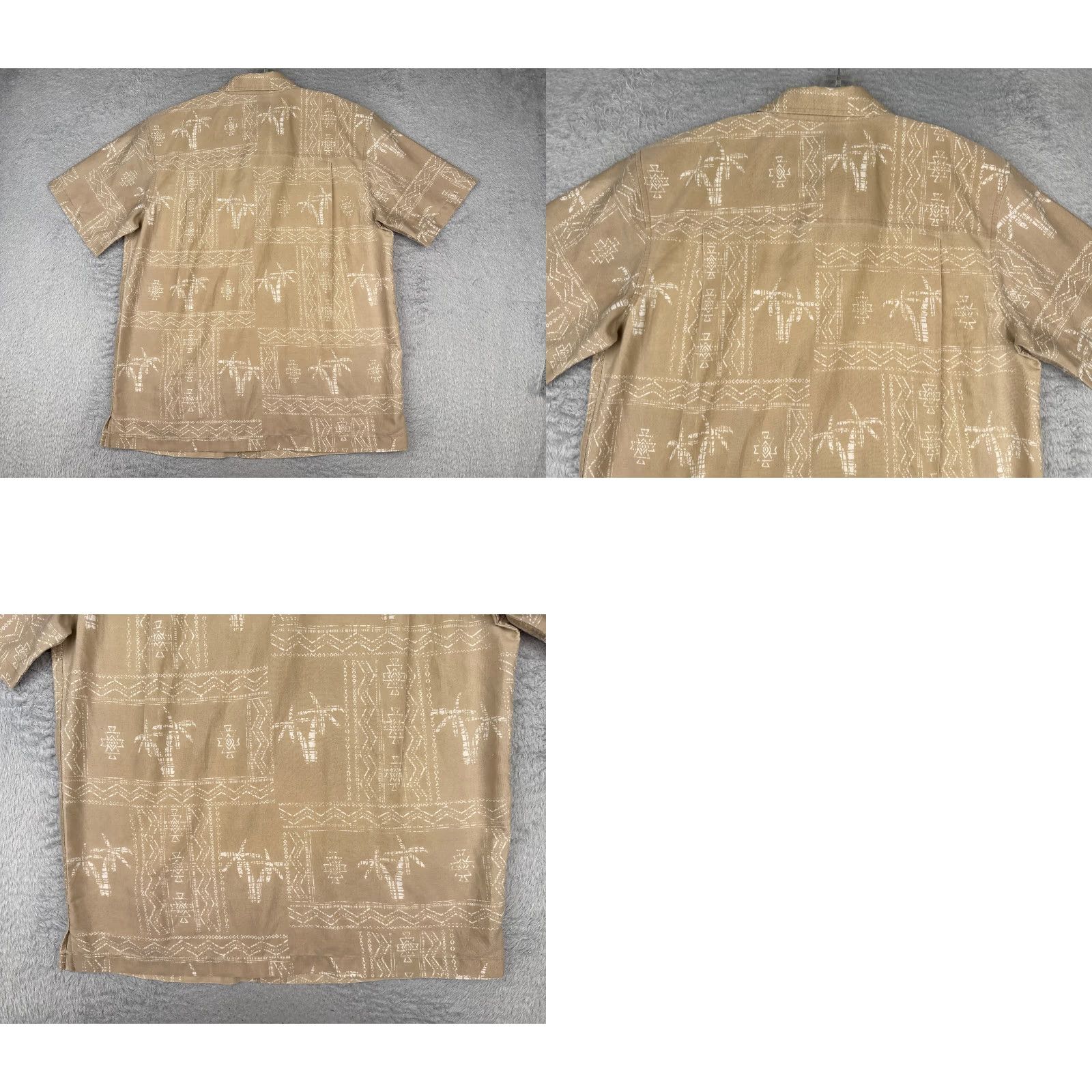 Vintage Scandia Woods Shirt Men Large Beige Palm Tree Button Up 100% Polyester Hawaiian Size US XXL / EU 58 / 5 - 9 Thumbnail