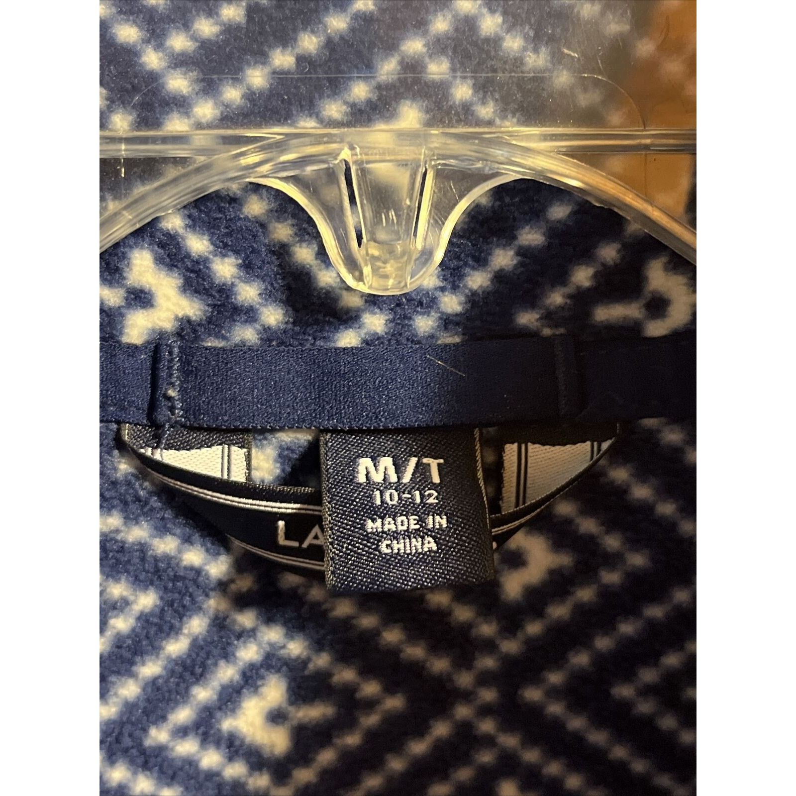 Lands' End Lands End Women M 10-12 Blue Geometric Fleece 1/4 Zip Jacket Size M / US 6-8 / IT 42-44 - 5 Thumbnail