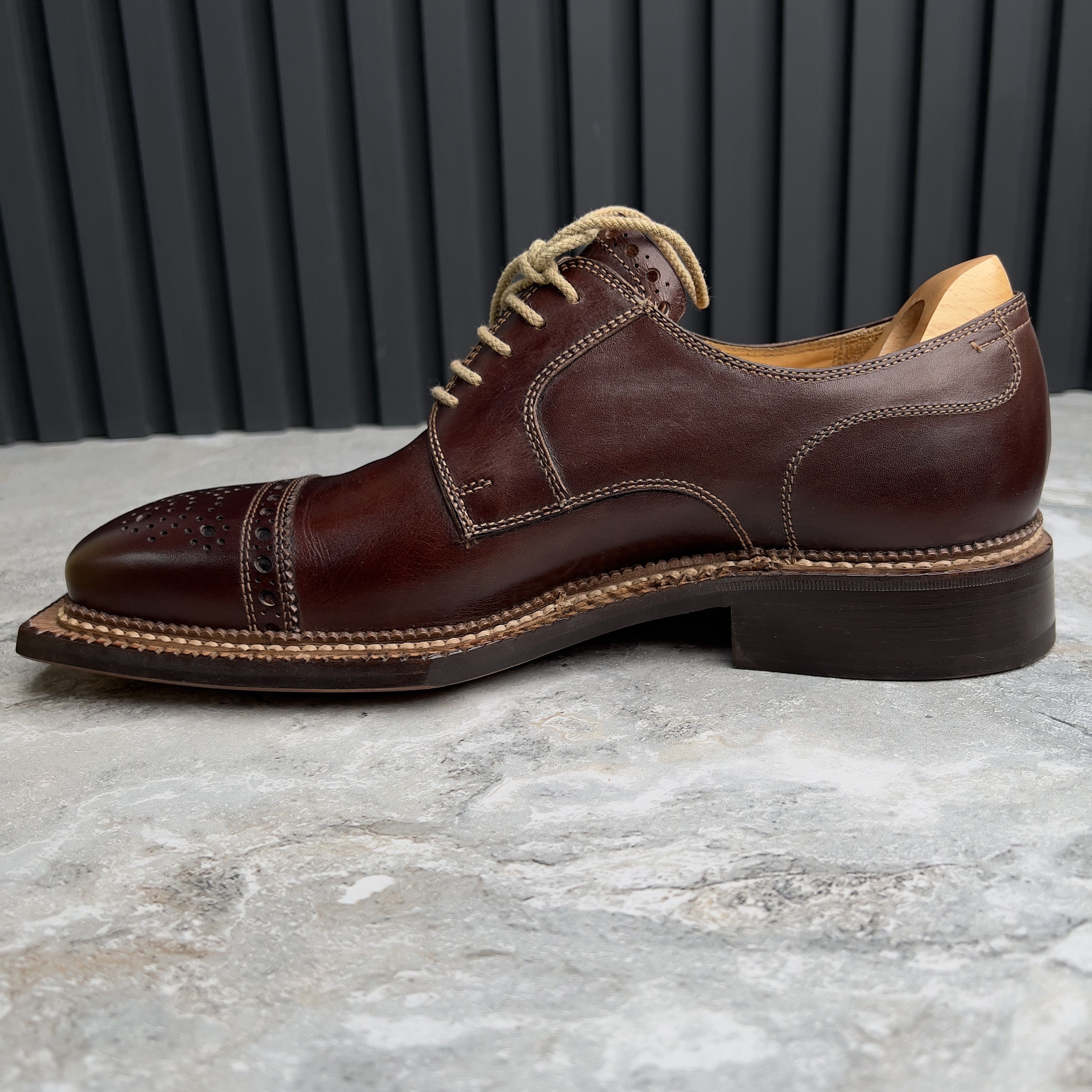 Berluti Stefano Branchini Calzoleria Brown Norvegese Cap Toe Derby Size US 9 / EU 42 - 4 Thumbnail