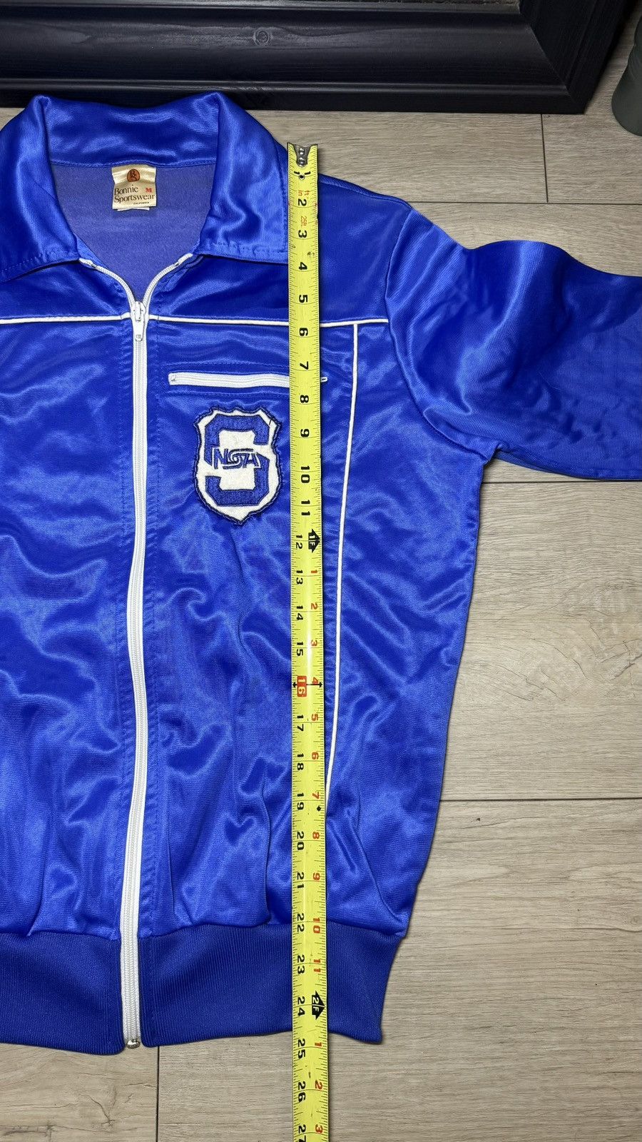 Other Vintage 1990s S noa Satin Blue Varsity Embroidered Jacket Size US M / EU 48-50 / 2 - 4 Thumbnail