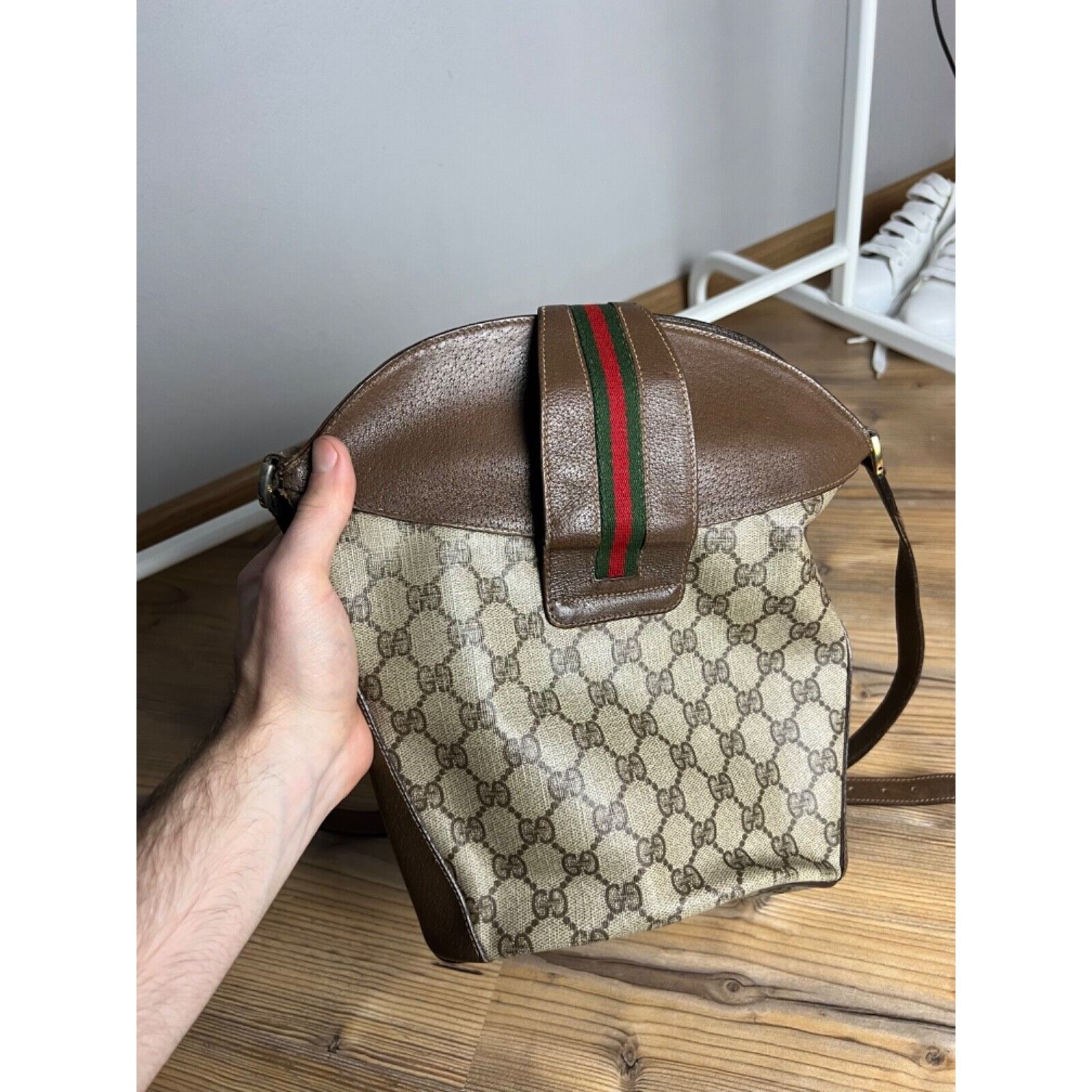 Gucci MINT! GUCCI Old GG Supreme Sherry Line Shoulder Bag Brown 40 Size ONE SIZE - 11 Thumbnail
