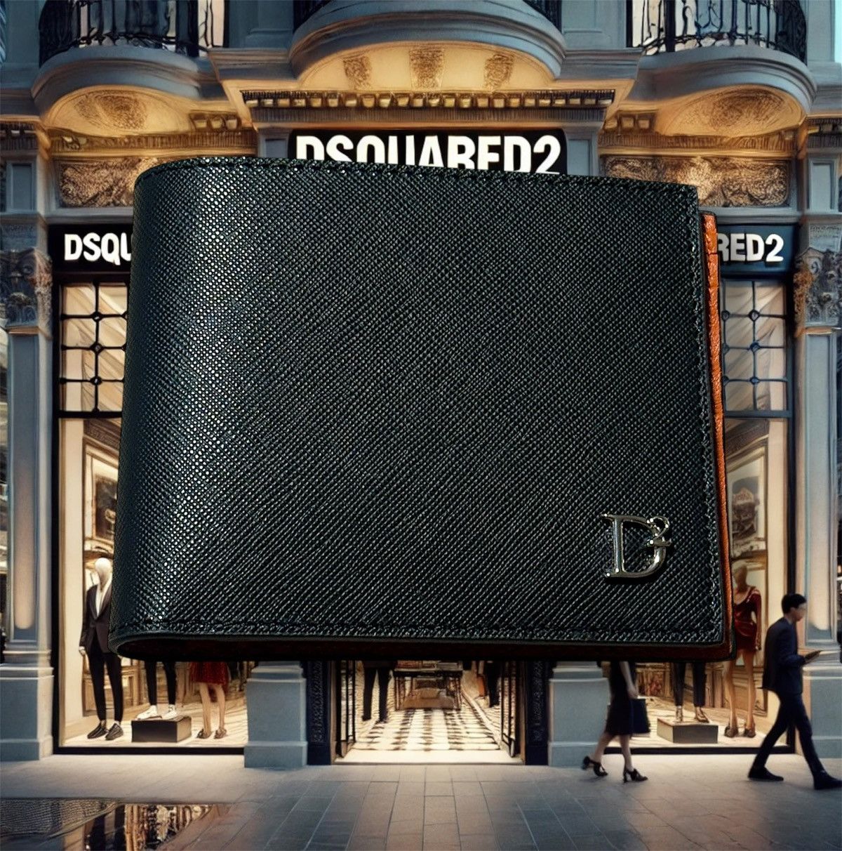 Dsquared2 Dsquared2 Saffiano Leather Wallet with Silver-Tone Detail Size ONE SIZE - 1 Thumbnail