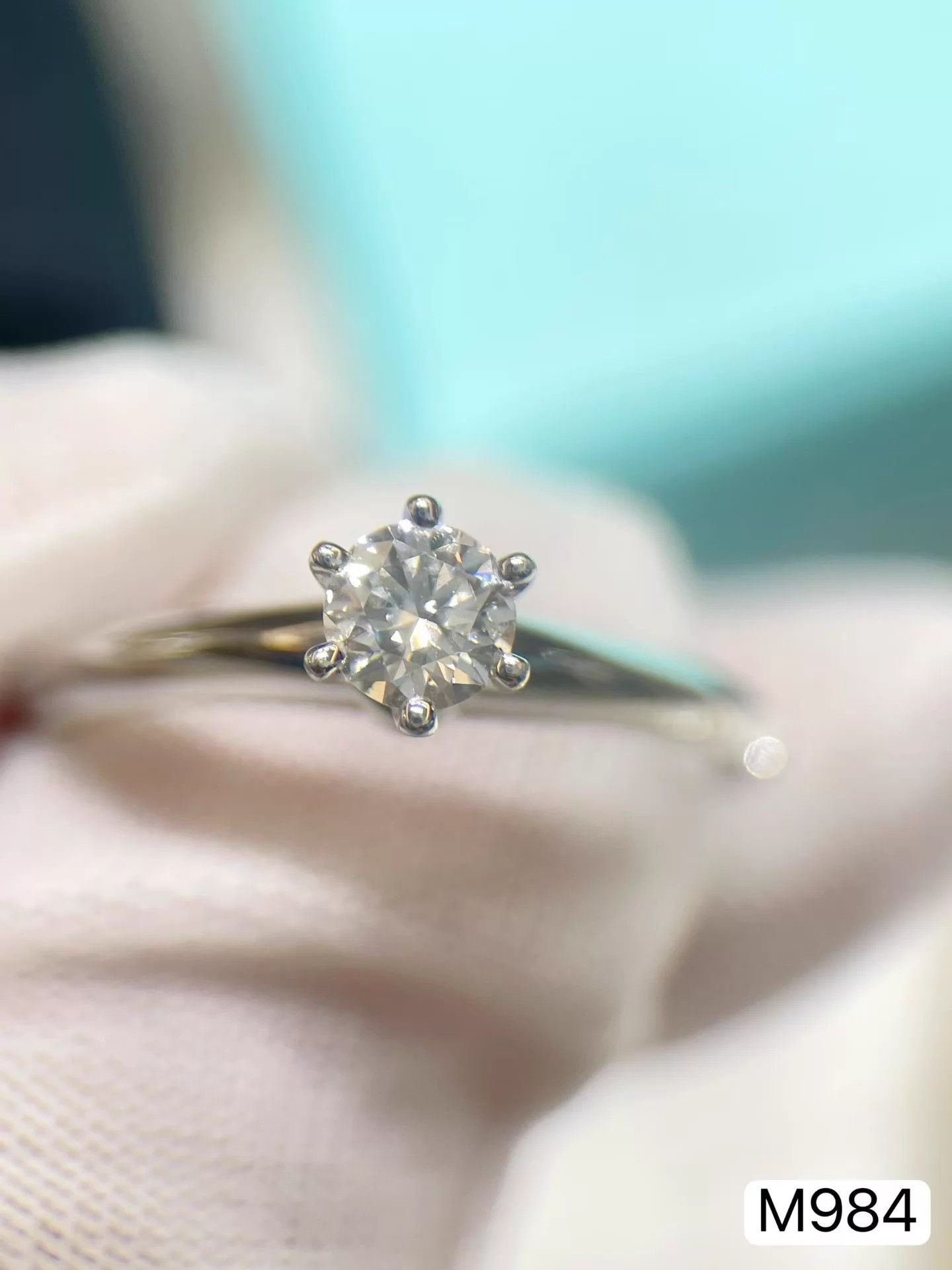 Tiffany & Co. Tiffany & Co. 24pt Diamond Ring Pt950 Size51 Box M984 Size ONE SIZE - 8 Thumbnail