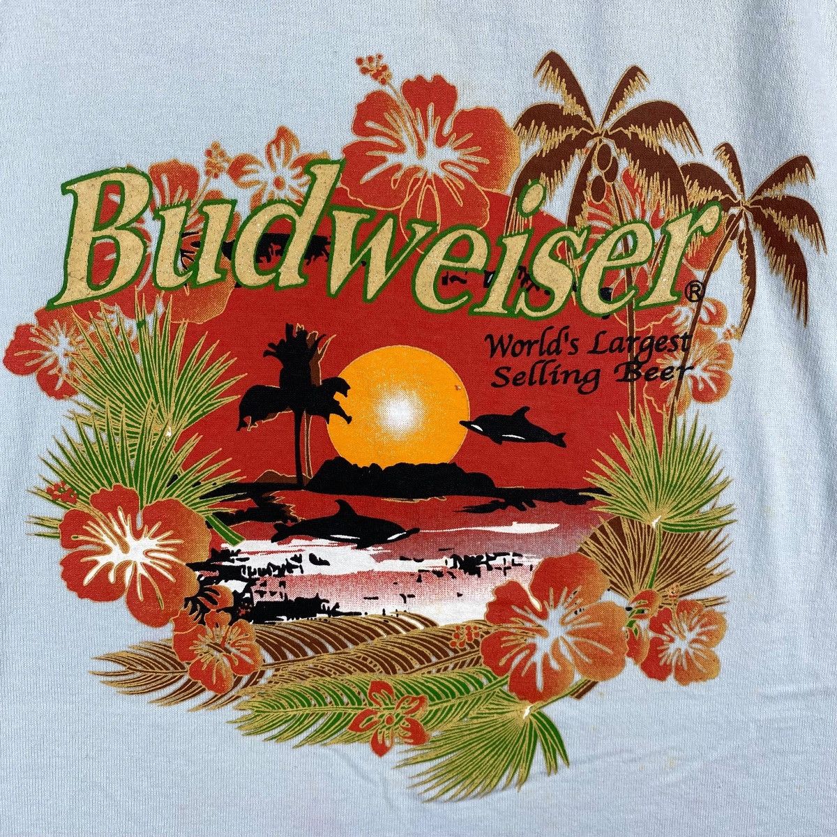 Budweiser × Vintage Vintage 90's BUDWEISER World's Largest Selling Beer Hawaiian Size US M / EU 48-50 / 2 - 2 Thumbnail