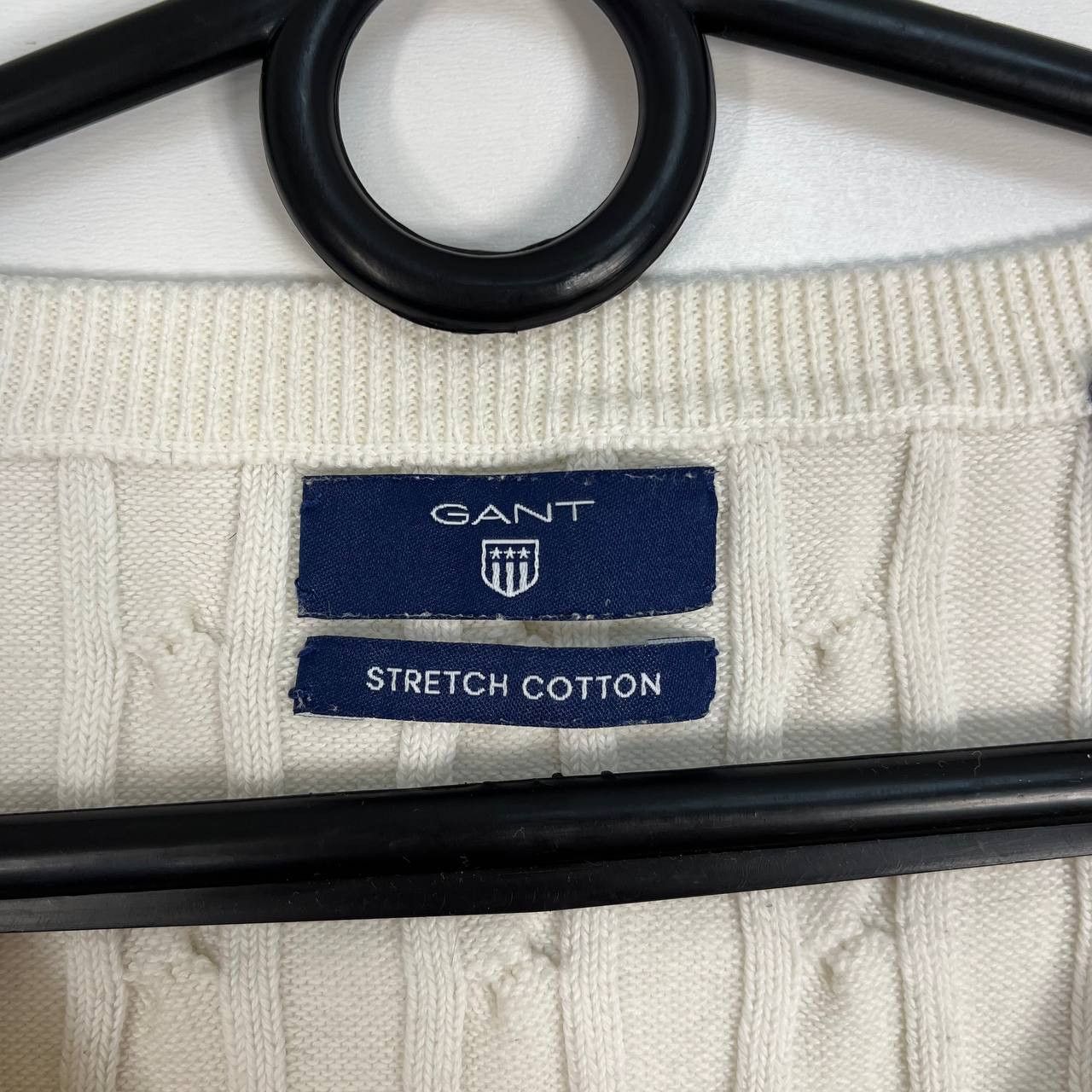Gant Gant Cable Knit V Neck Sweater Cream Mens Size M Size US M / EU 48-50 / 2 - 2 Thumbnail