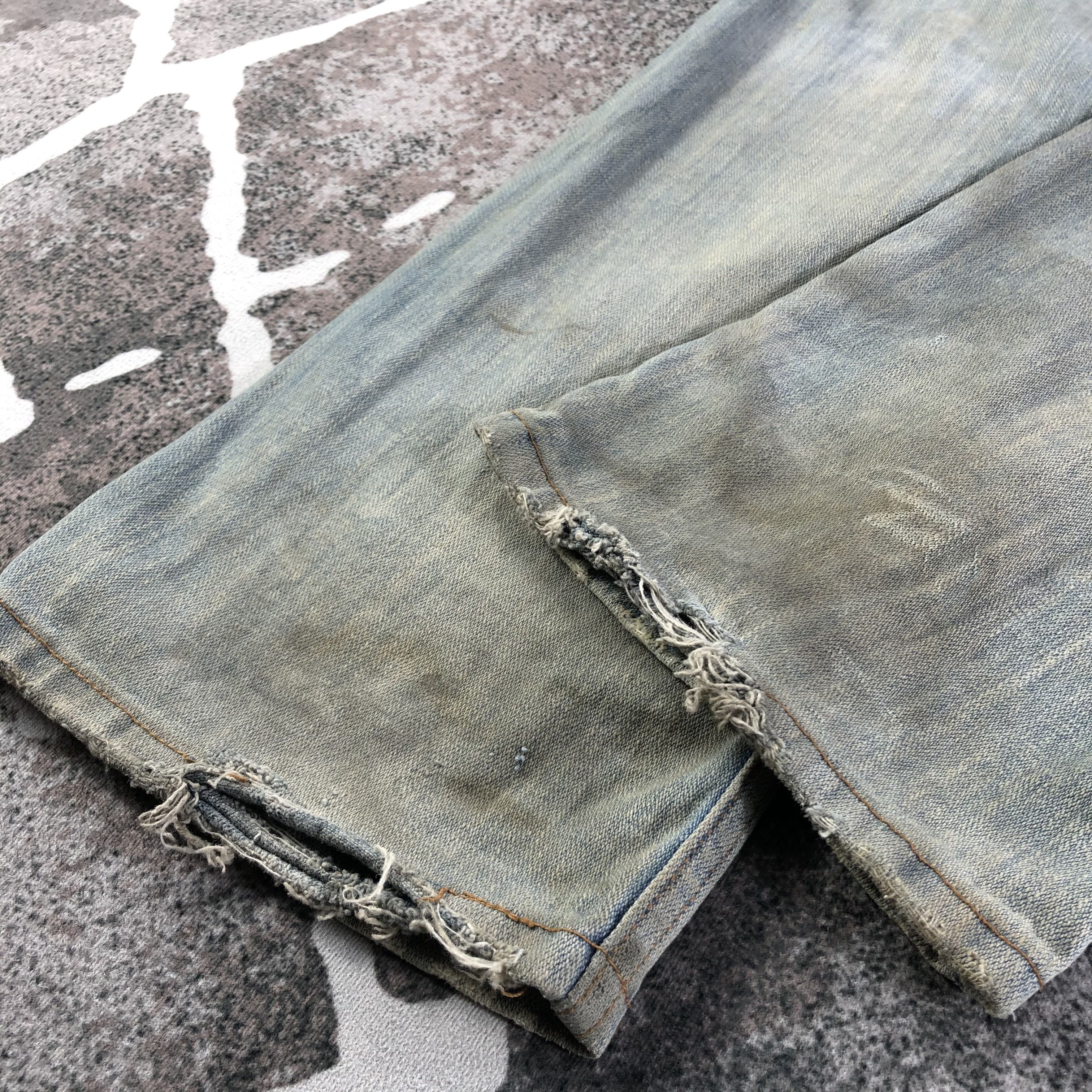 Japanese Brand Nylous Clothing Jeans Ripped Dirty Wash Denim KJ2895 Size US 32 / EU 48 - 6 Thumbnail