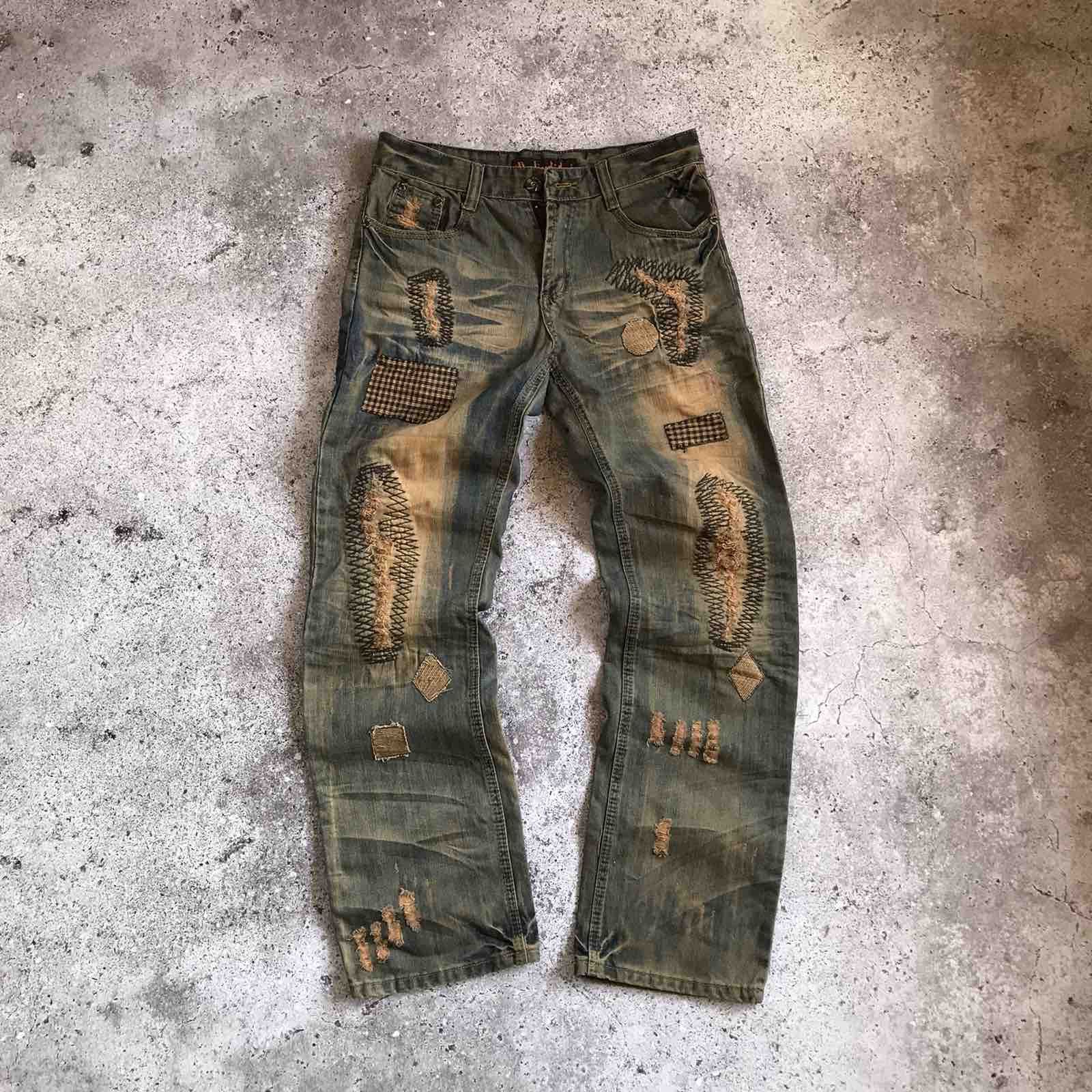 image of Vintage Yulindidai Japanese Distressed Rap Jeans Y2K Brown Denim, Men's (Size 30)