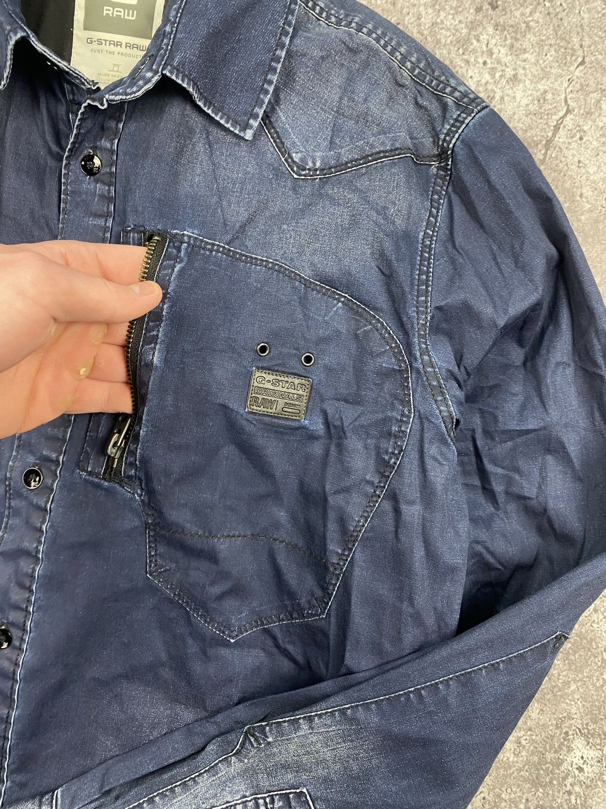 G-Star × Japanese Brand × Vintage Vintage Y2K G-Star RAW Denim Archive Shirt pocket Overshot Size US M / EU 48-50 / 2 - 4 Thumbnail