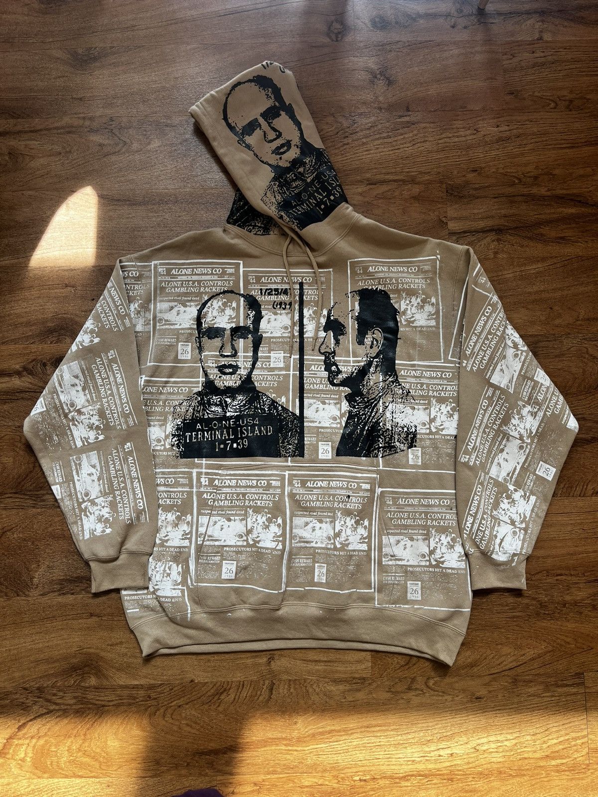 Custom Mafia News/Al Capone Mugshot Hoodie | Grailed