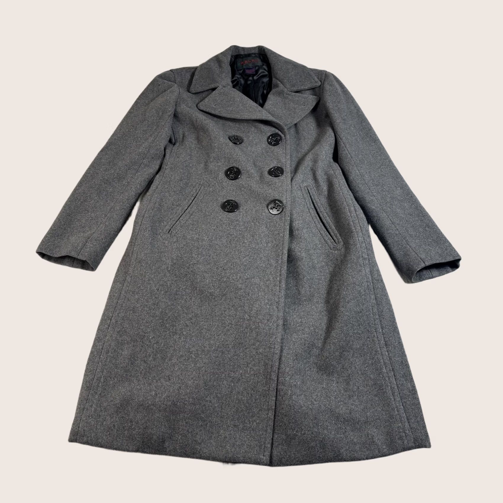 Ralph Lauren Ralph Lauren Wool Coat XS Gray Long Double Breasted Heritage Academia Size XS / US 0-2 / IT 36-38 - 1 Thumbnail