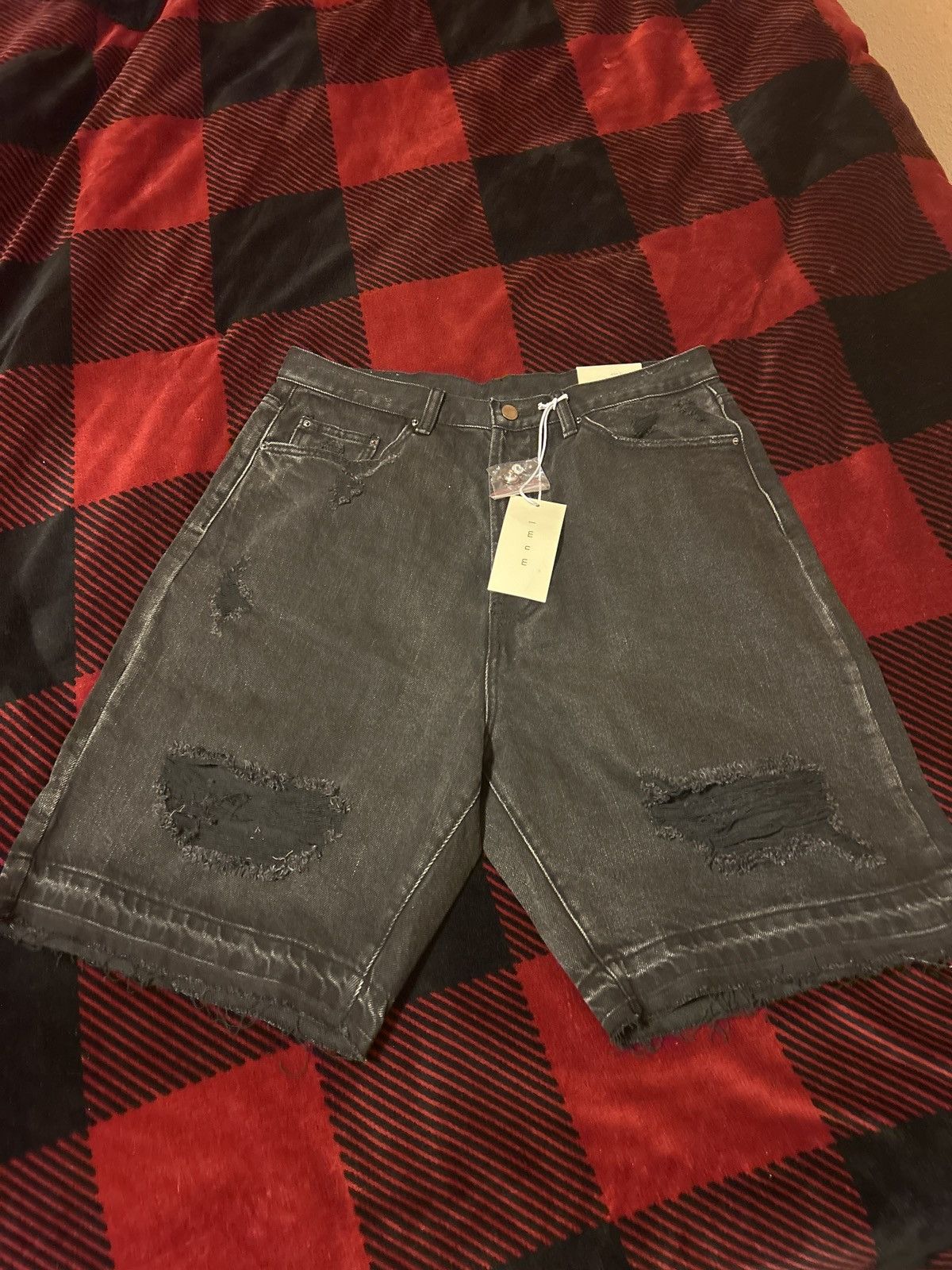 MNML Mmnl black denim jean shorts Size US 32 / EU 48 - 1 Thumbnail