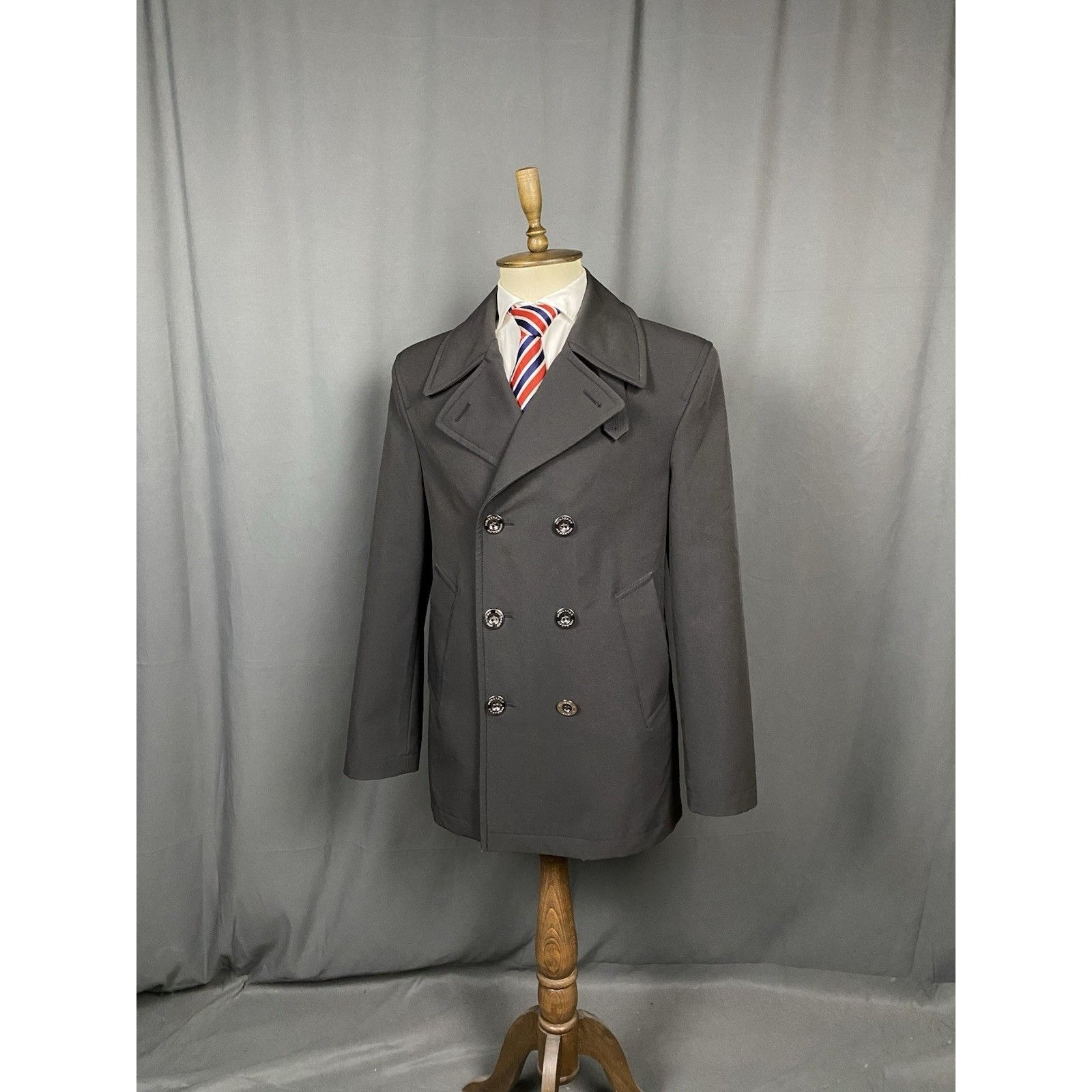Burberry Burberry Men's Dark Gray Double Breasted Pea Coat Size M Size US M / EU 48-50 / 2 - 4 Thumbnail