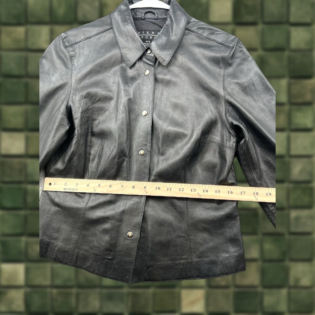 Vintage VINTAGE Siena Studio Women's Motorcycle Jacket Black Leather Mid-Length Long Sleeve Size M Size M / US 6-8 / IT 42-44 - 1 Thumbnail