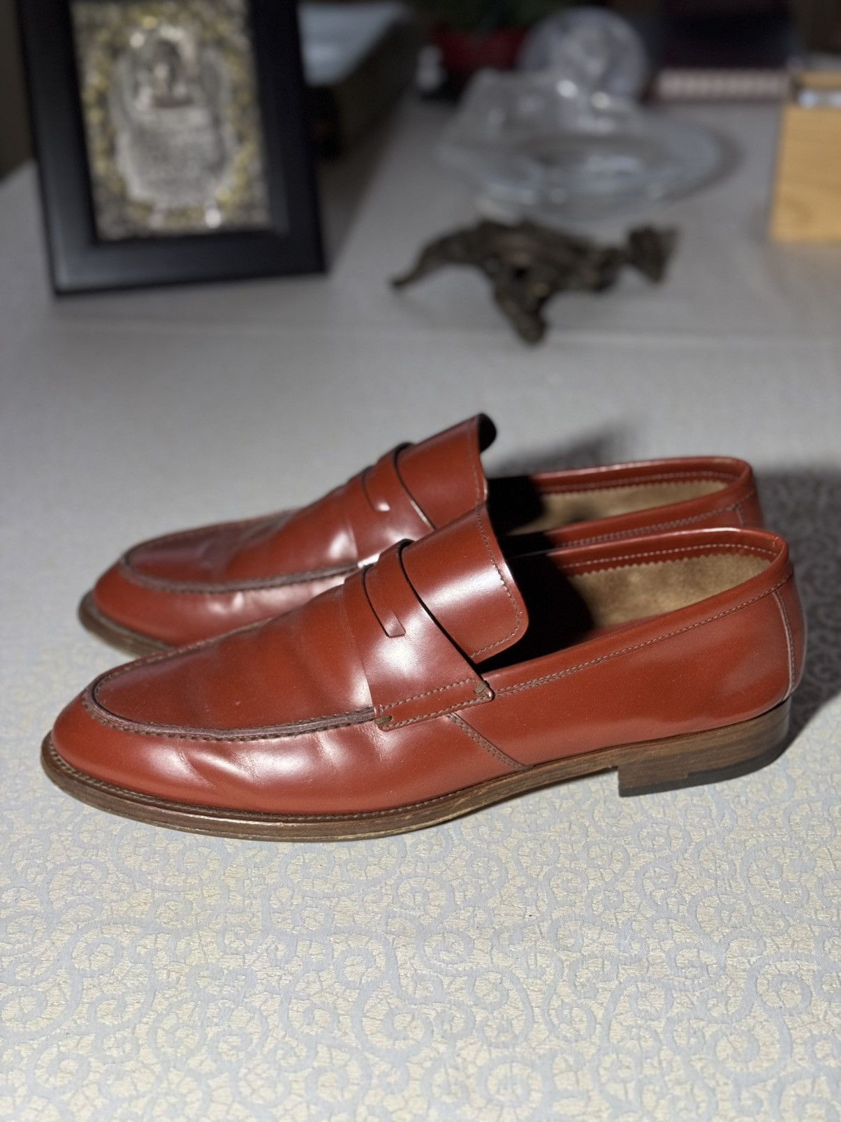 Z Zegna Ermenegildo Zegna Brown Leather Penny Loafers Size US 10 / EU 43 - 7 Thumbnail
