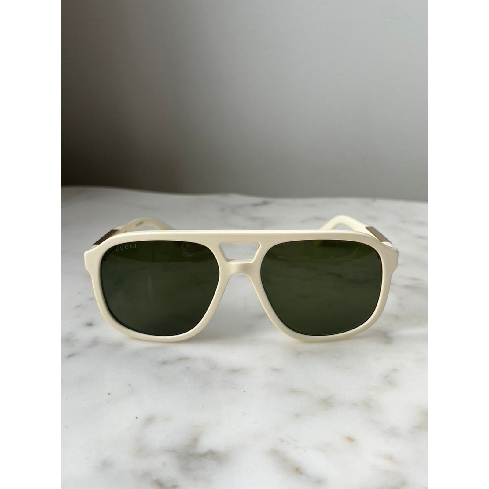 Gucci NEW Gucci GG1188S Ivory Gold Logo Aviator Sunglasses Size ONE SIZE - 7 Thumbnail