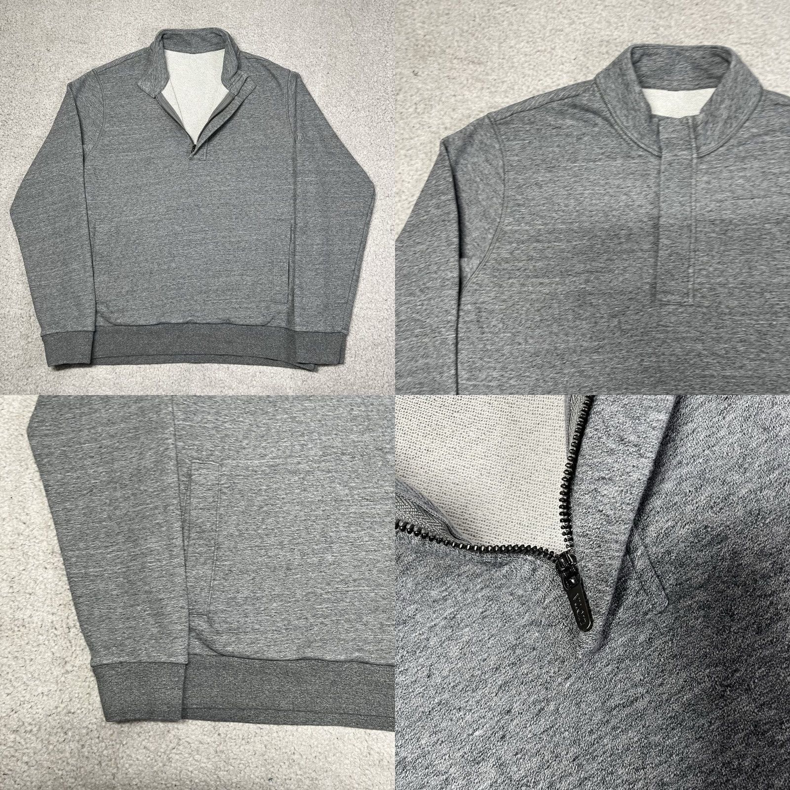 Vuori Vuori Pullover 1/4 Zip Mens L Gray Cypress Performance Active Heathered Sweatshirt"} Size US L / EU 52-54 / 3 - 8 Thumbnail